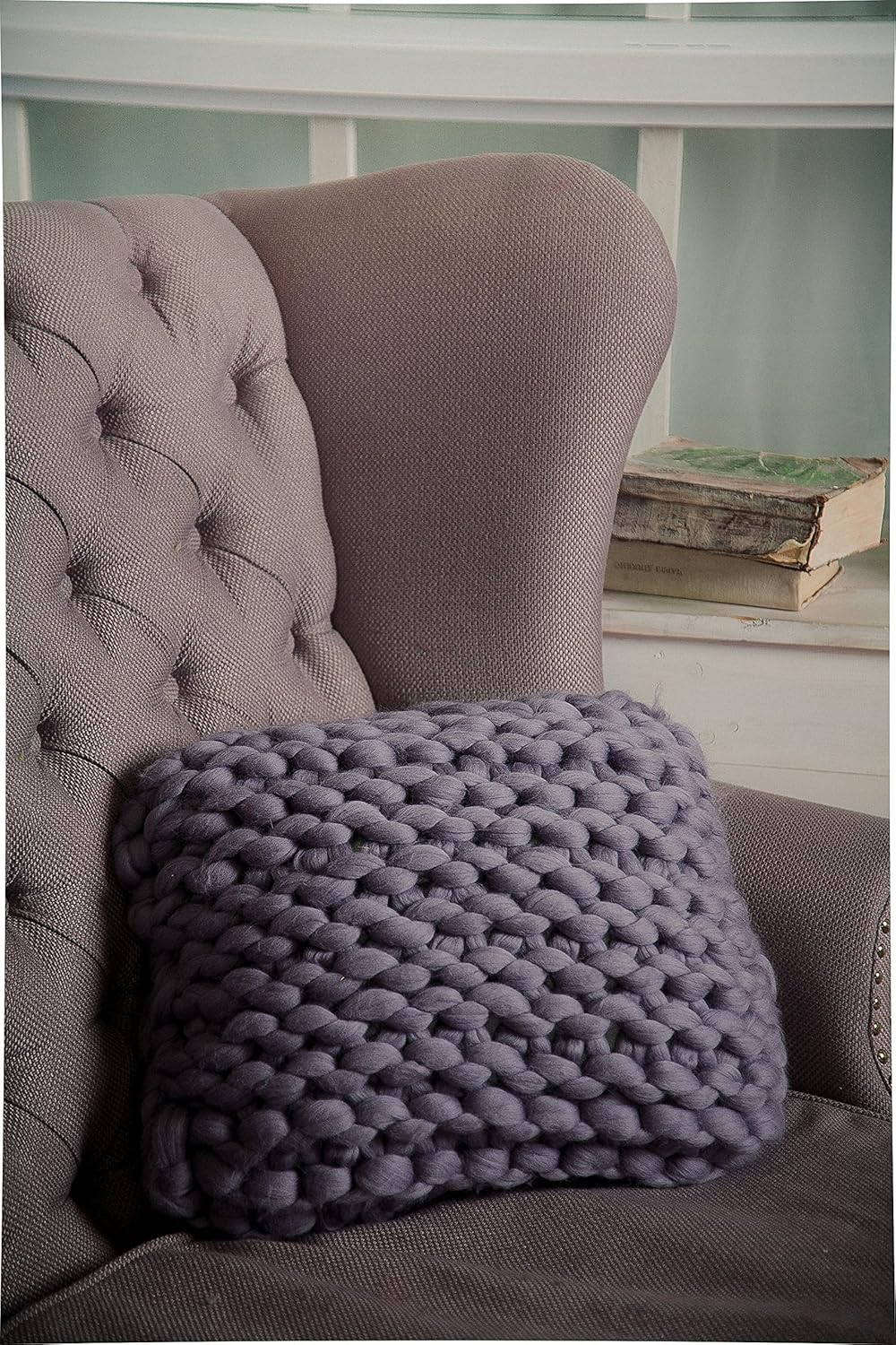 large knit pillow