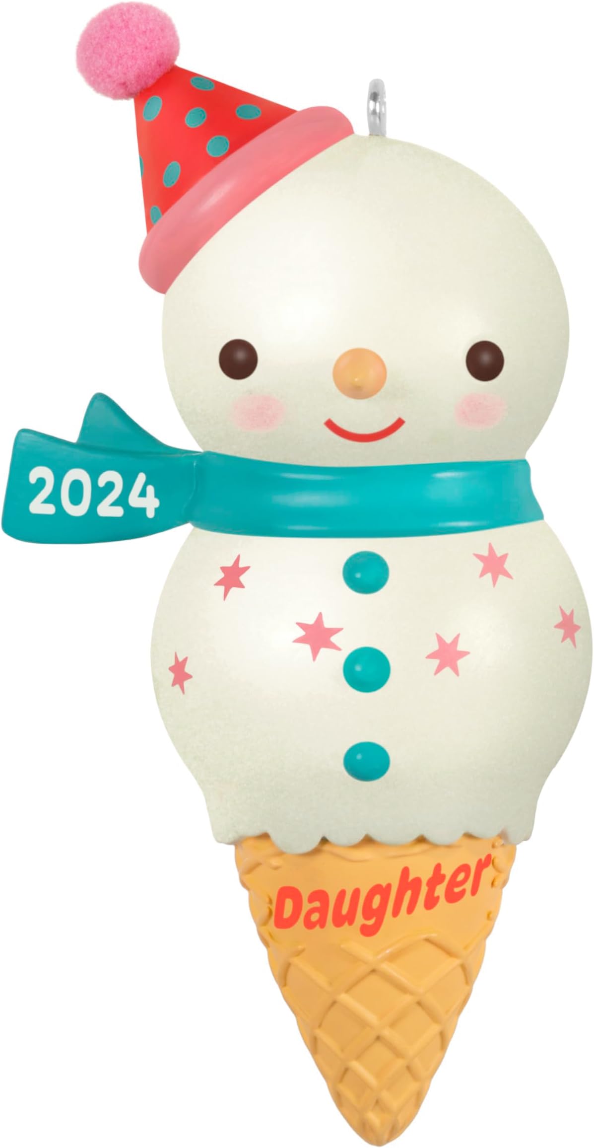 Christmas Ornament 2024, Daughter Snowman Ice Cream Cone 2024, Family Gifts