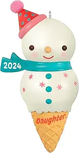 Hallmark Keepsake Christmas Ornament 2024, Daughter Snowman Ice Cream Cone 2024, Family Gifts