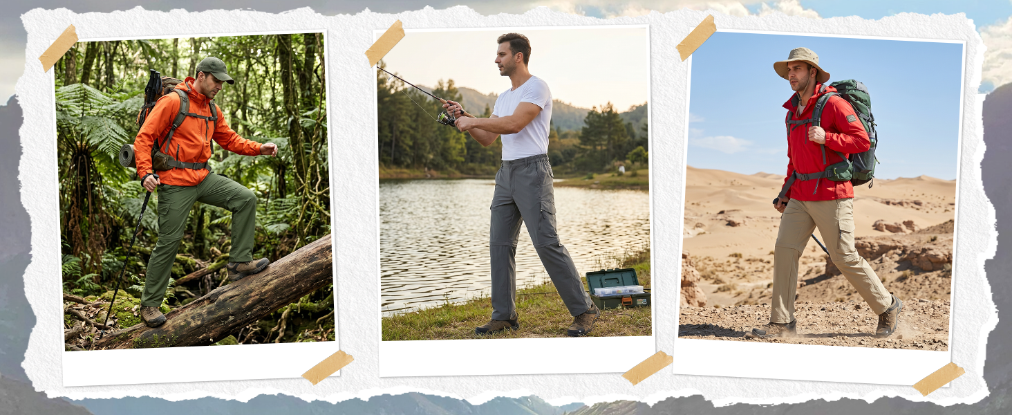 Amazon.com: Mens Hiking Pants Convertible Quick Dry Zip Off UPF