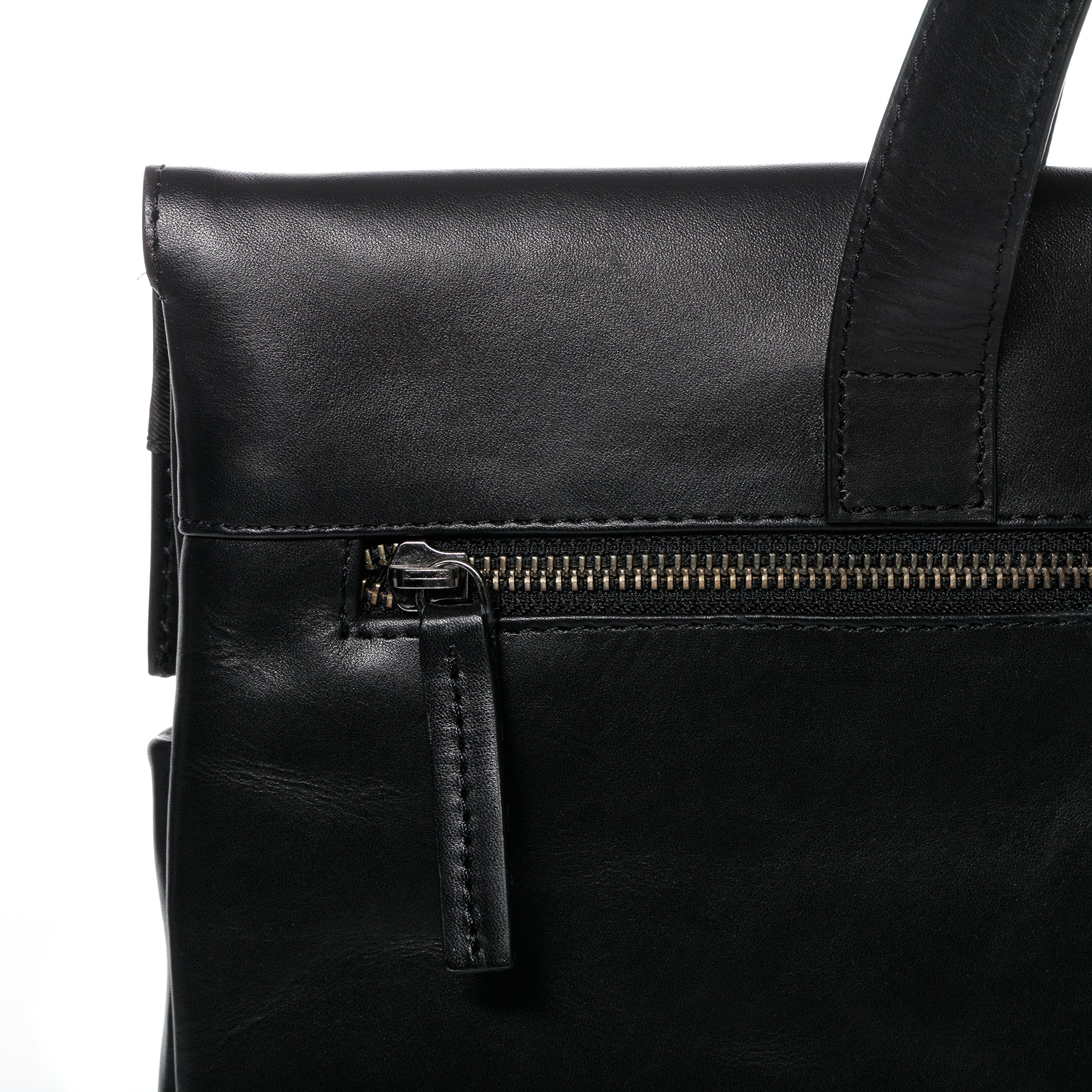 BACCINI Bolso para portátil Cuero I Funda Notebook 15,6" con Compartimento Acolchado para el portátil I Maletín para Laptop, Bolso Notebook Vito Negro Hecho a Mano