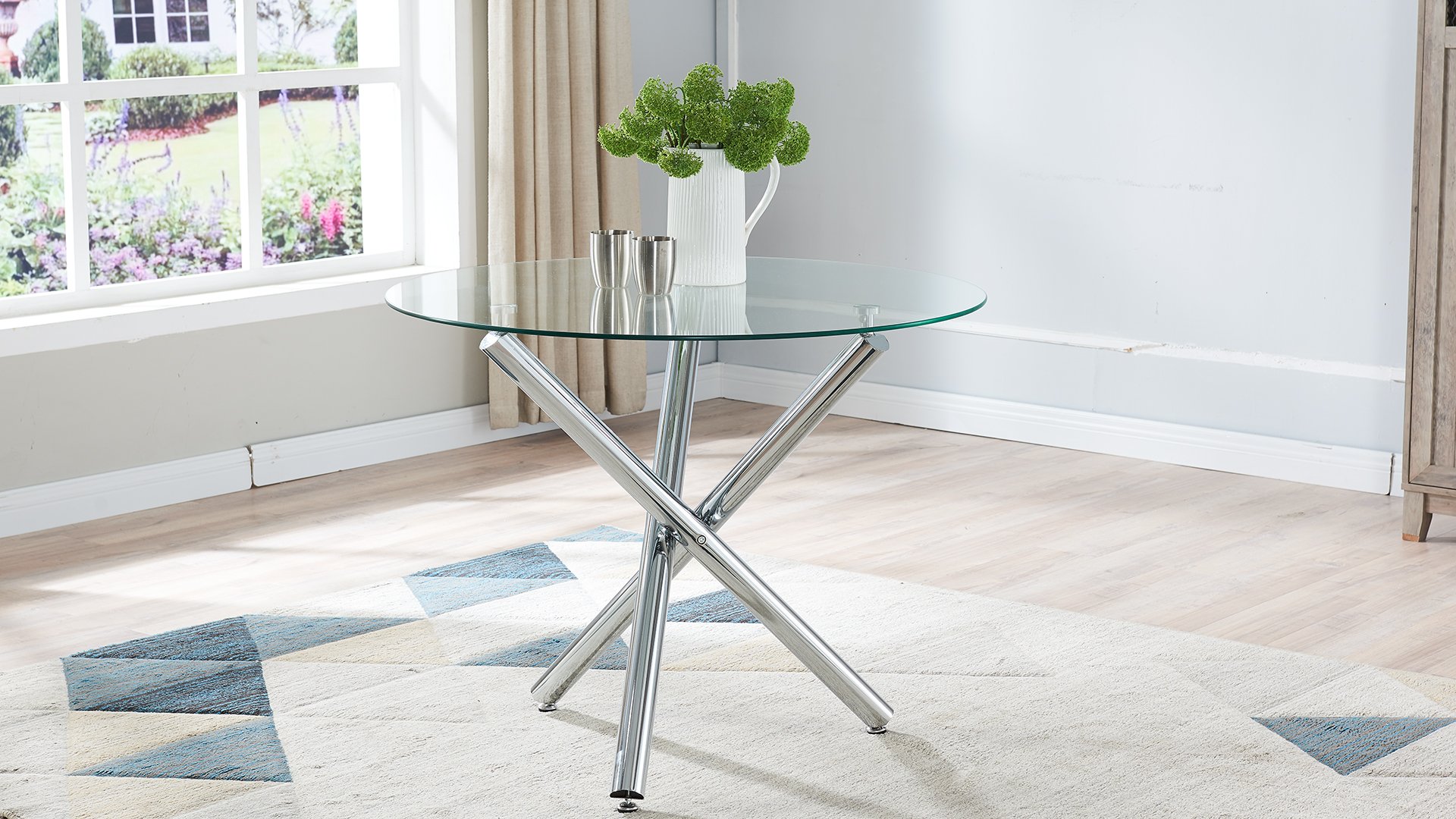 Amazon.com - SICOTAS Glass Dining Table Round Kitchen Table