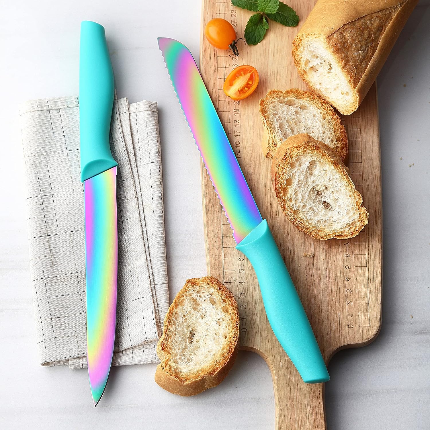Buy DISHWASHER SAFE KYA27 Rainbow Titanium Cutlery Knife Set, Marco