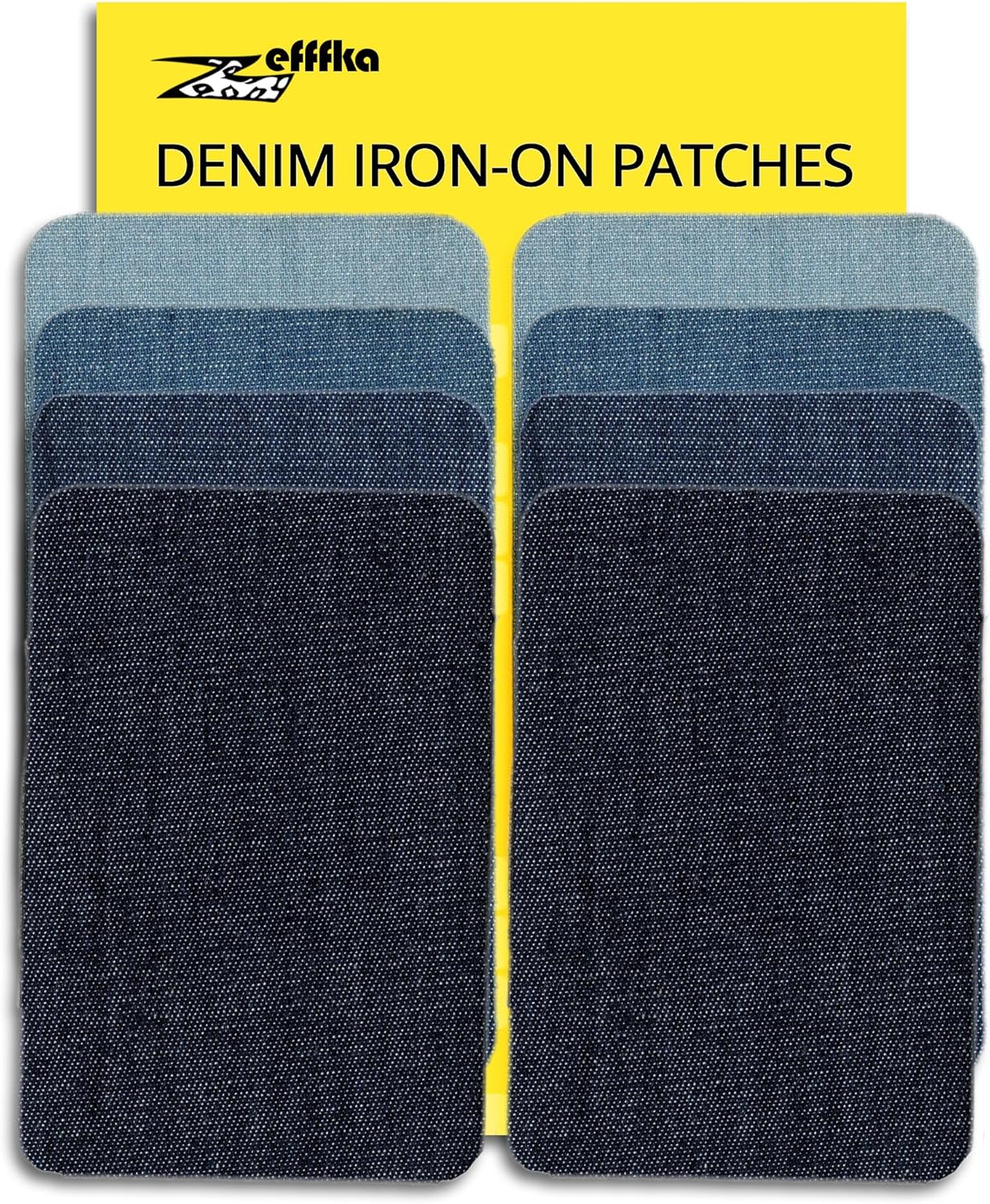 ZEFFFKA Small Premium Quality Denim Iron On Jean Patches No
