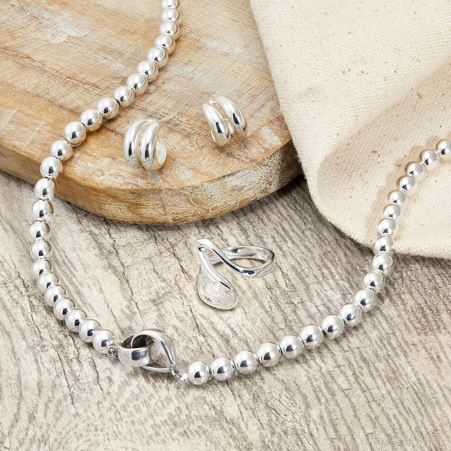 Silpada 'Great Destinations' Sterling Silver Hematite Bead Necklace, 16 + 2 inches (4-6mm)