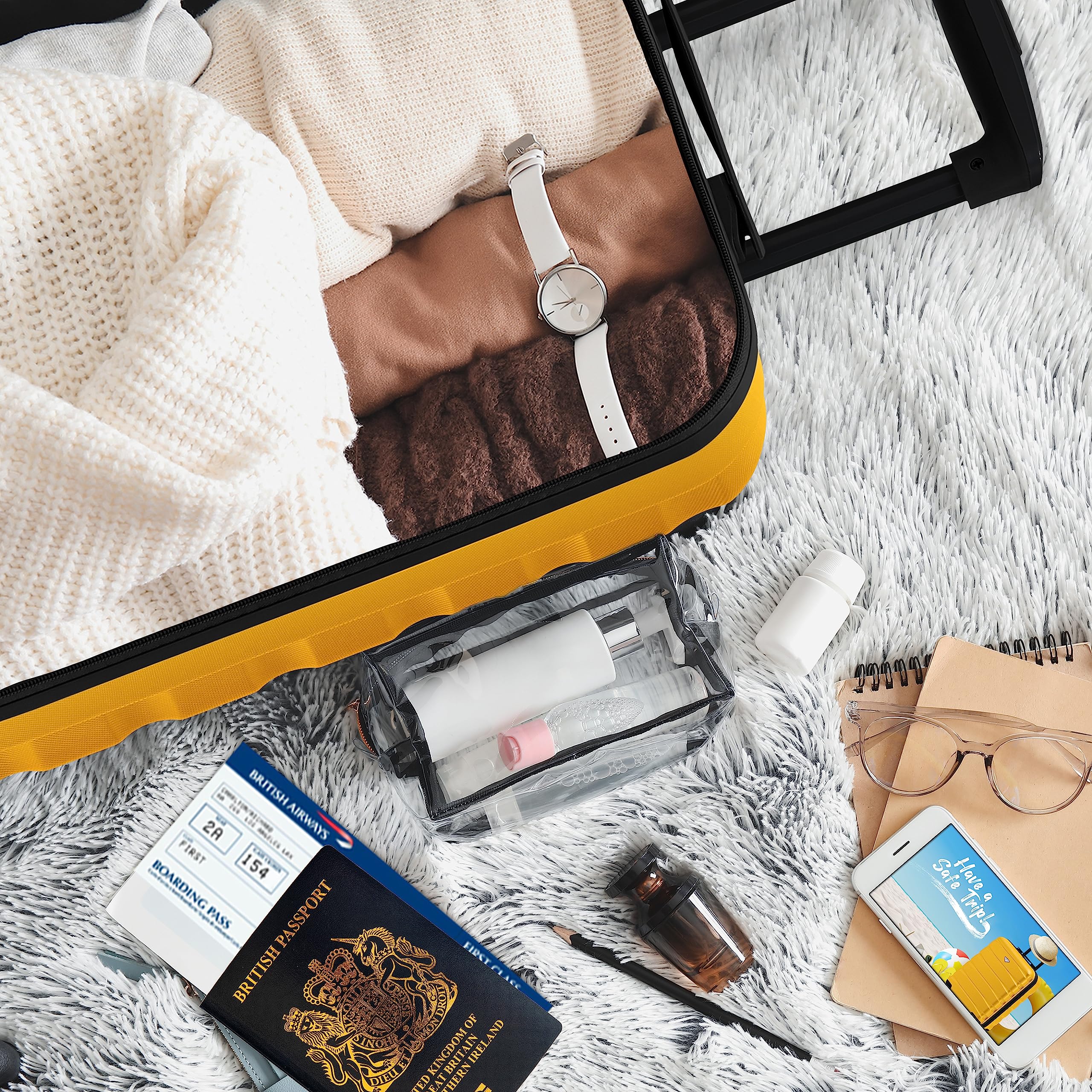 Flight Knight Cabin Suitcase 55x40x20 Ryanair Priority, EasyJet, Jet2 Lightweight Small Durable 4-Wheel Cabin Case, Carry-On for Over 60 Airlines, Hard Shell, 10kg Hand Luggage Bag (55 x 40 x 20 cm)