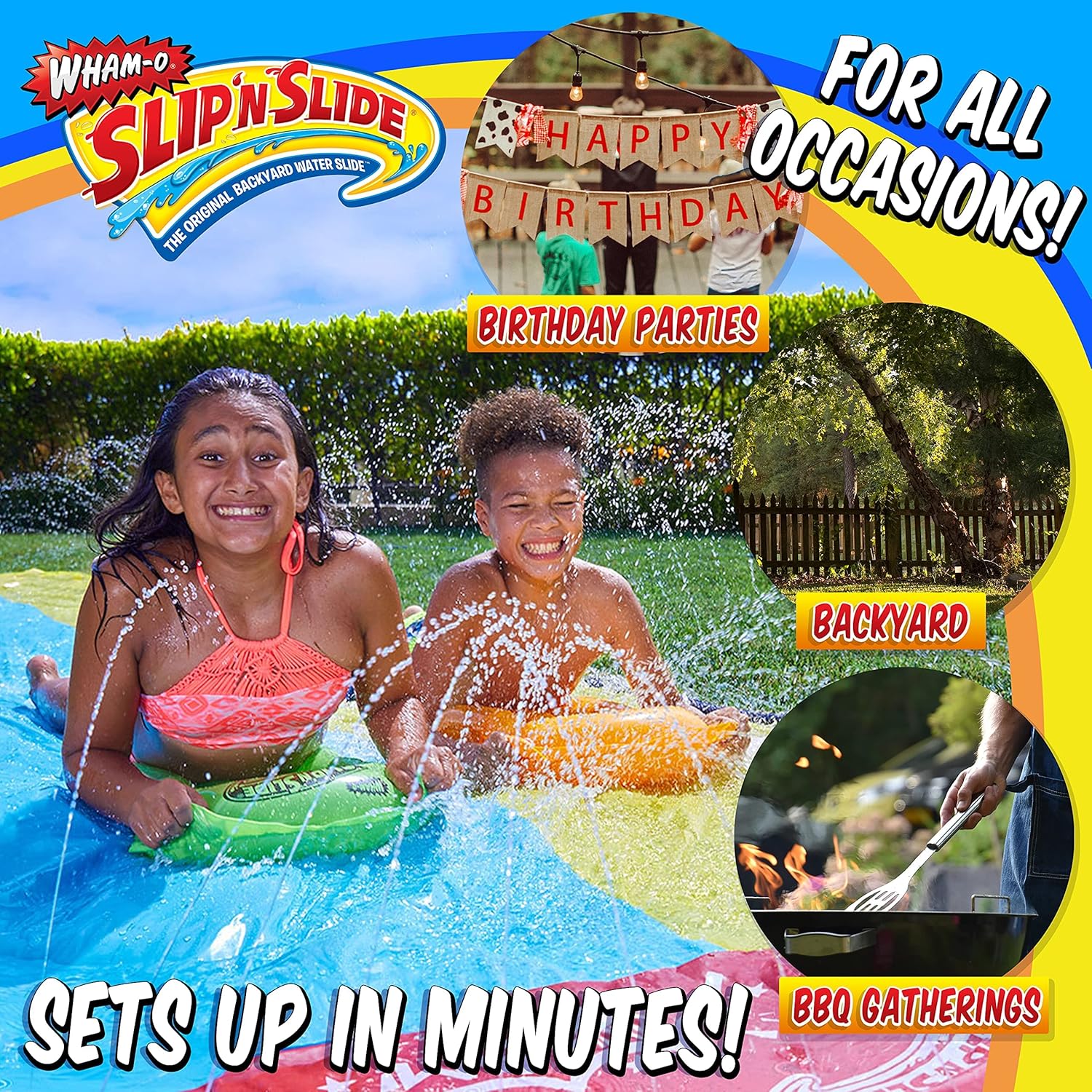 Wham-o Slip N Slide Wave Rider Double with 2 Slide Boogies