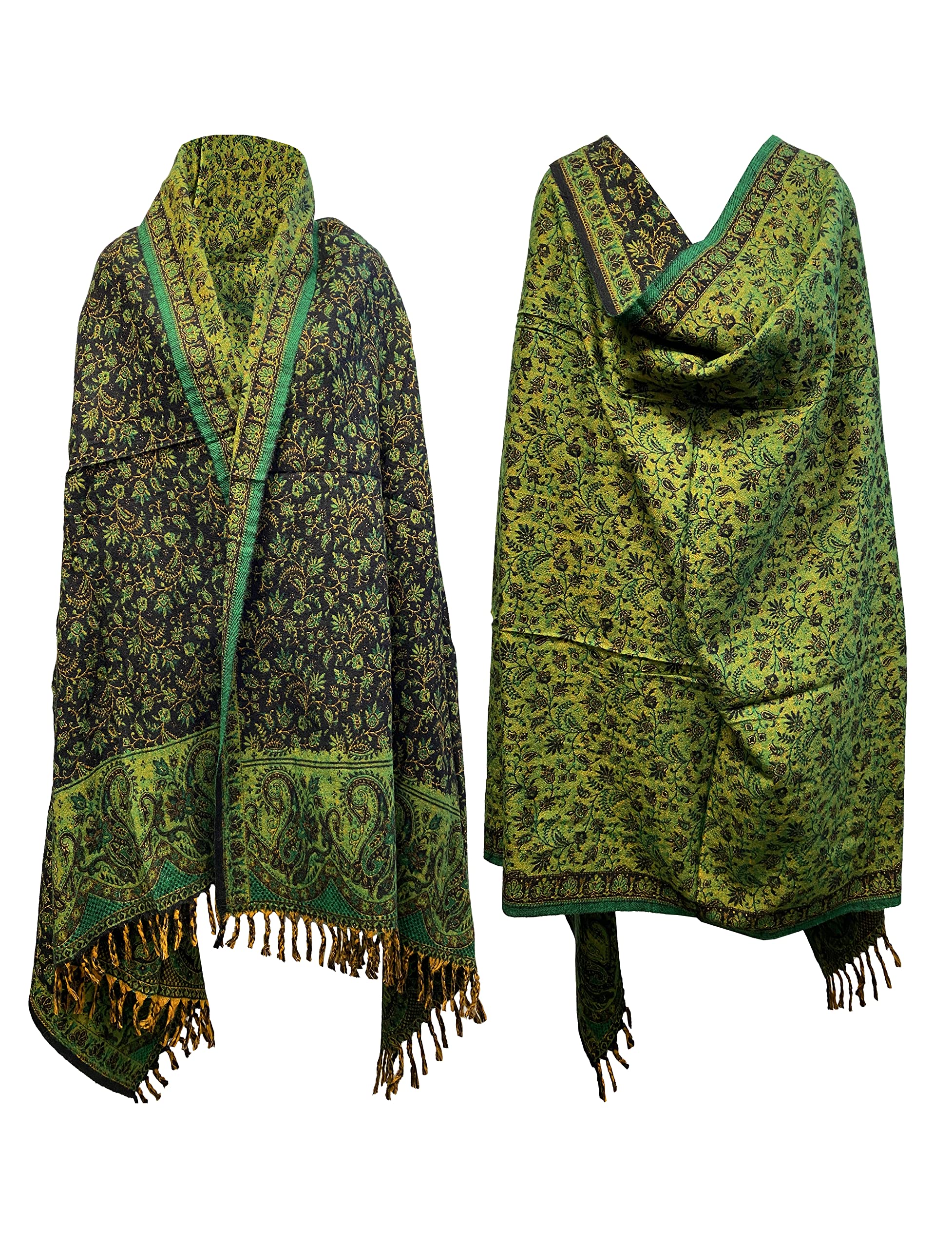 Tibet Schal mit Blumenmuster, reine Yakwolle, Dekoration, Unisex, übergroß, doppelseitig, luxuriös, Blau