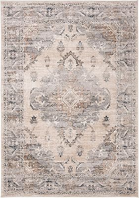 SAFAVIEH Oregon Collection Accent Rug - 3' x 5', Beige & Grey, Oriental Distressed Design, Non-Shedding & Easy Care, Ideal for High Traffic Areas in Entryway, Living Room, Bedroom (ORE898B)