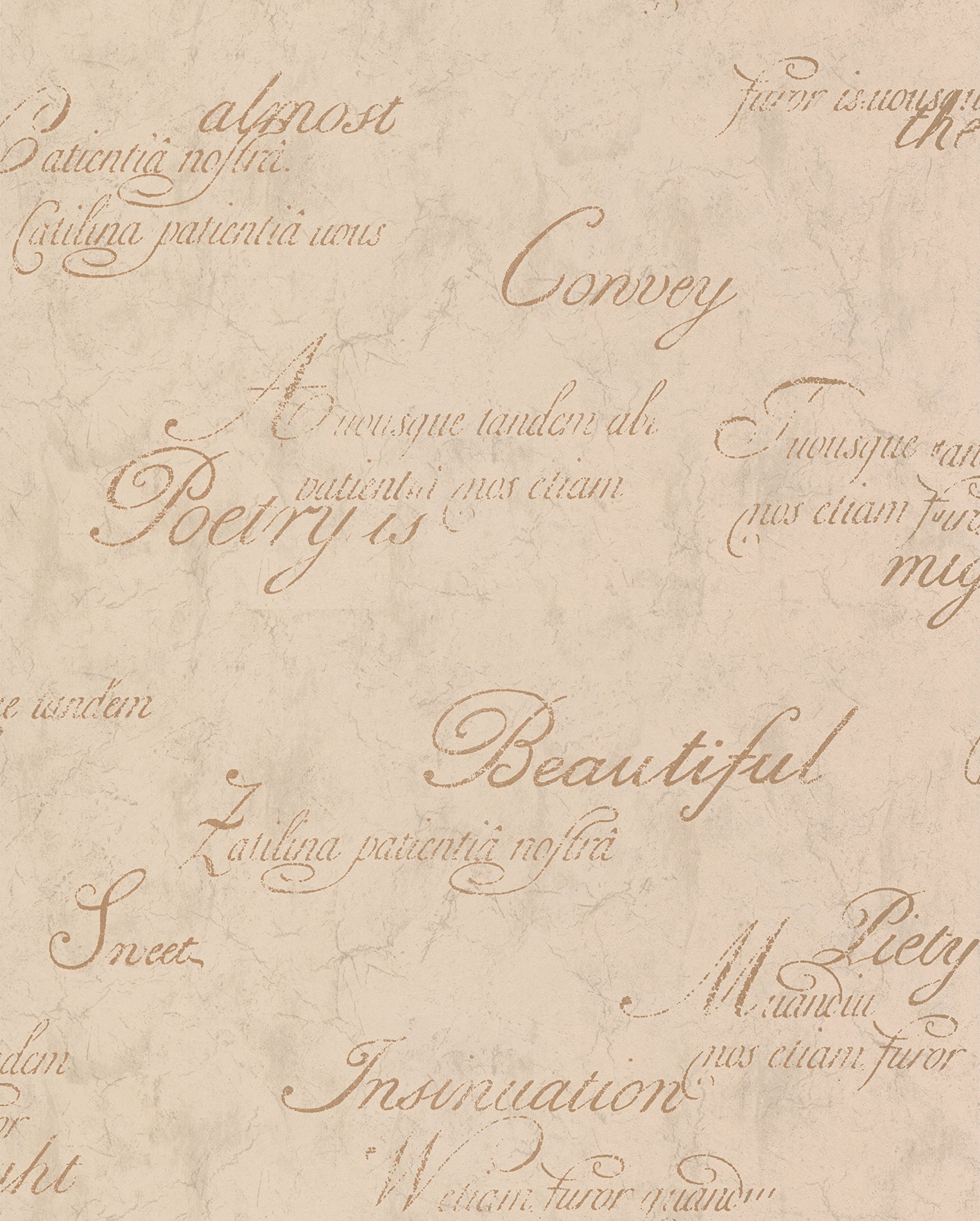 Boutique Concrete Script Gold Textured Plain Wallpaper