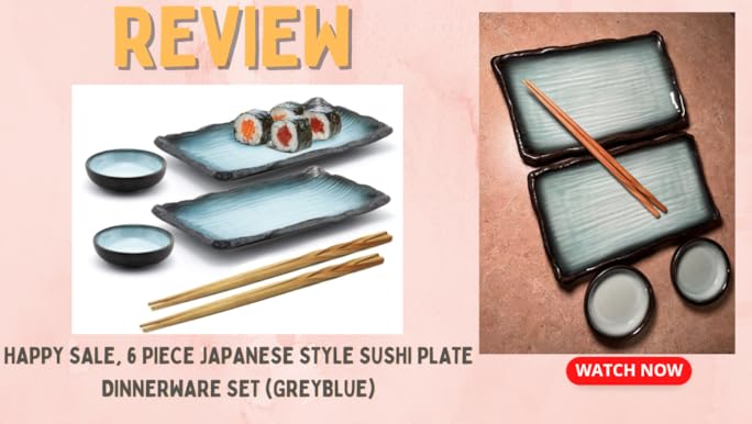 Sushi Set 4 Dishes 4 Cups 4chop Stick Stands Light Blue Gold