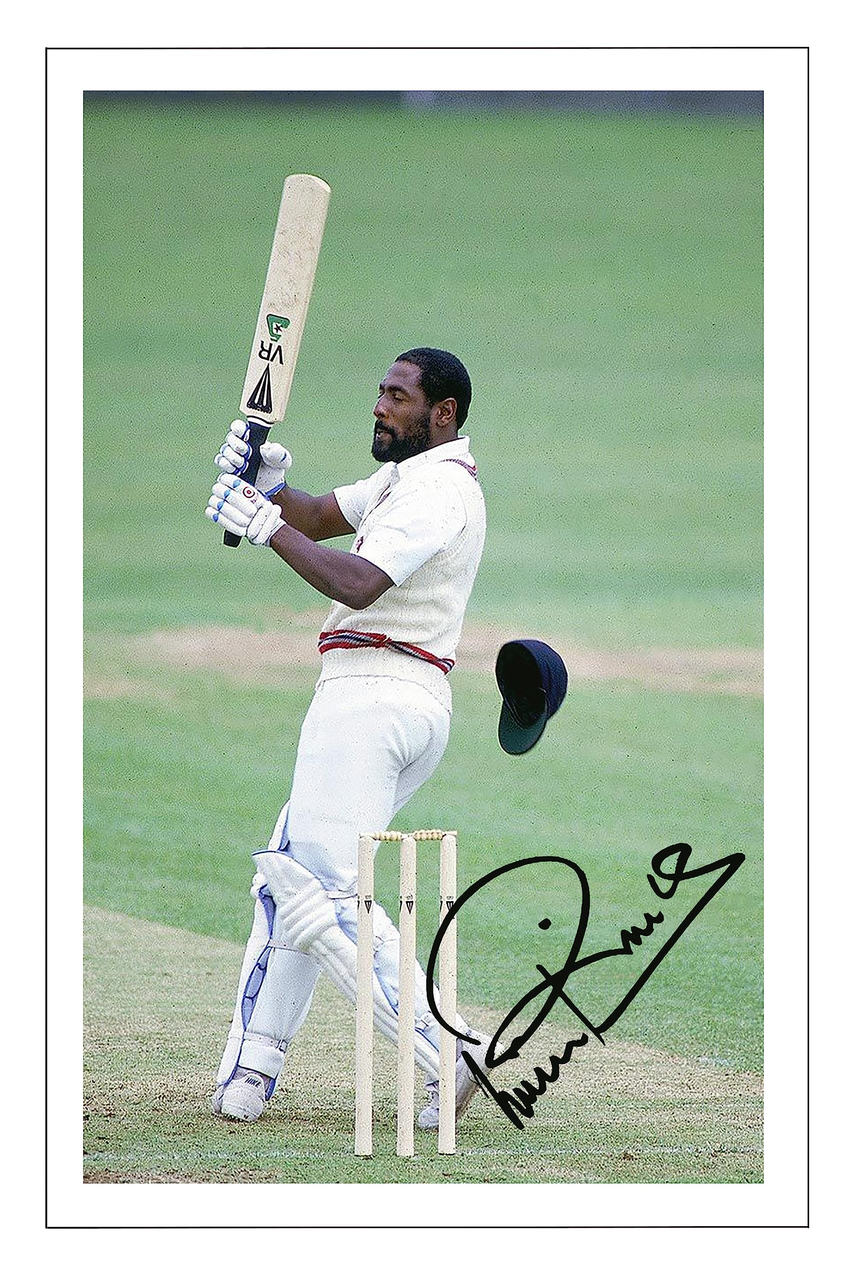 RJR PRINTS Sir Viv Richards - West Indies Cricket Signed 6X4 Inch Photo With Print Pre Printed Signature Autograph Gift