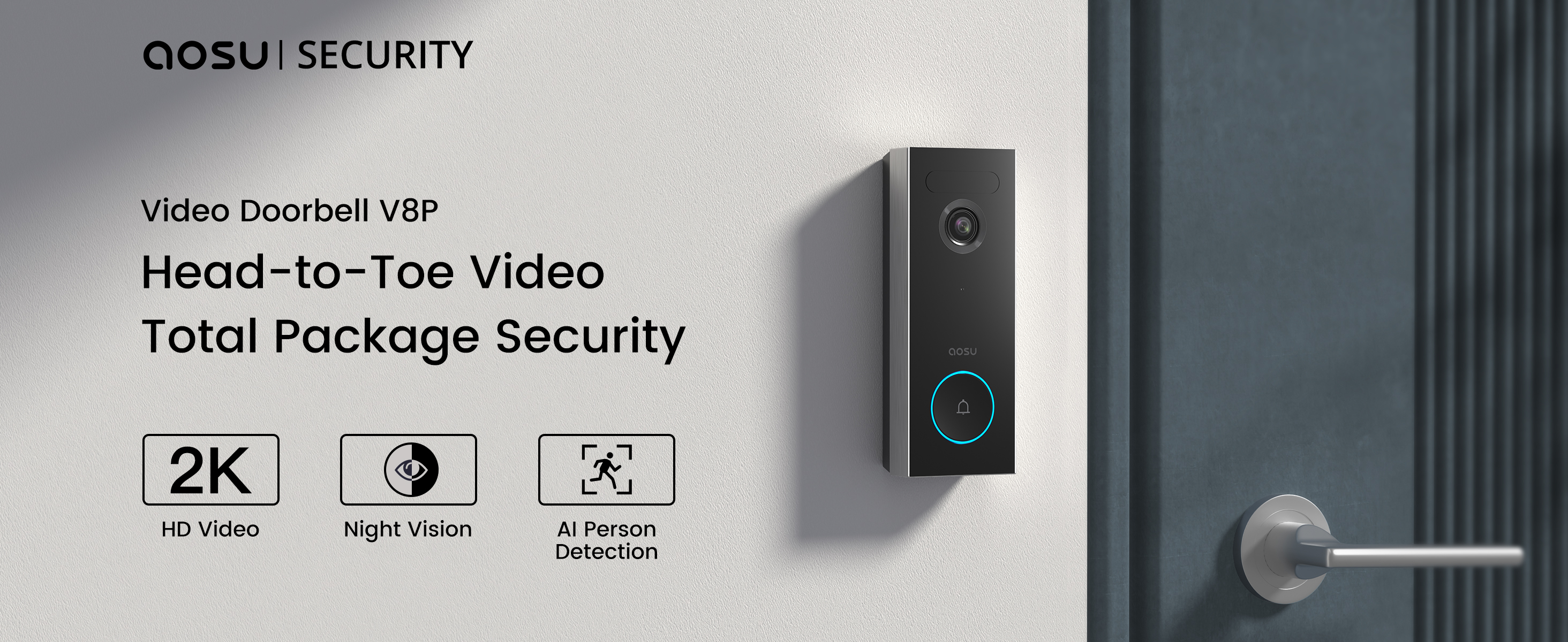 AOSU Wireless Video Doorbell Camera with Chime