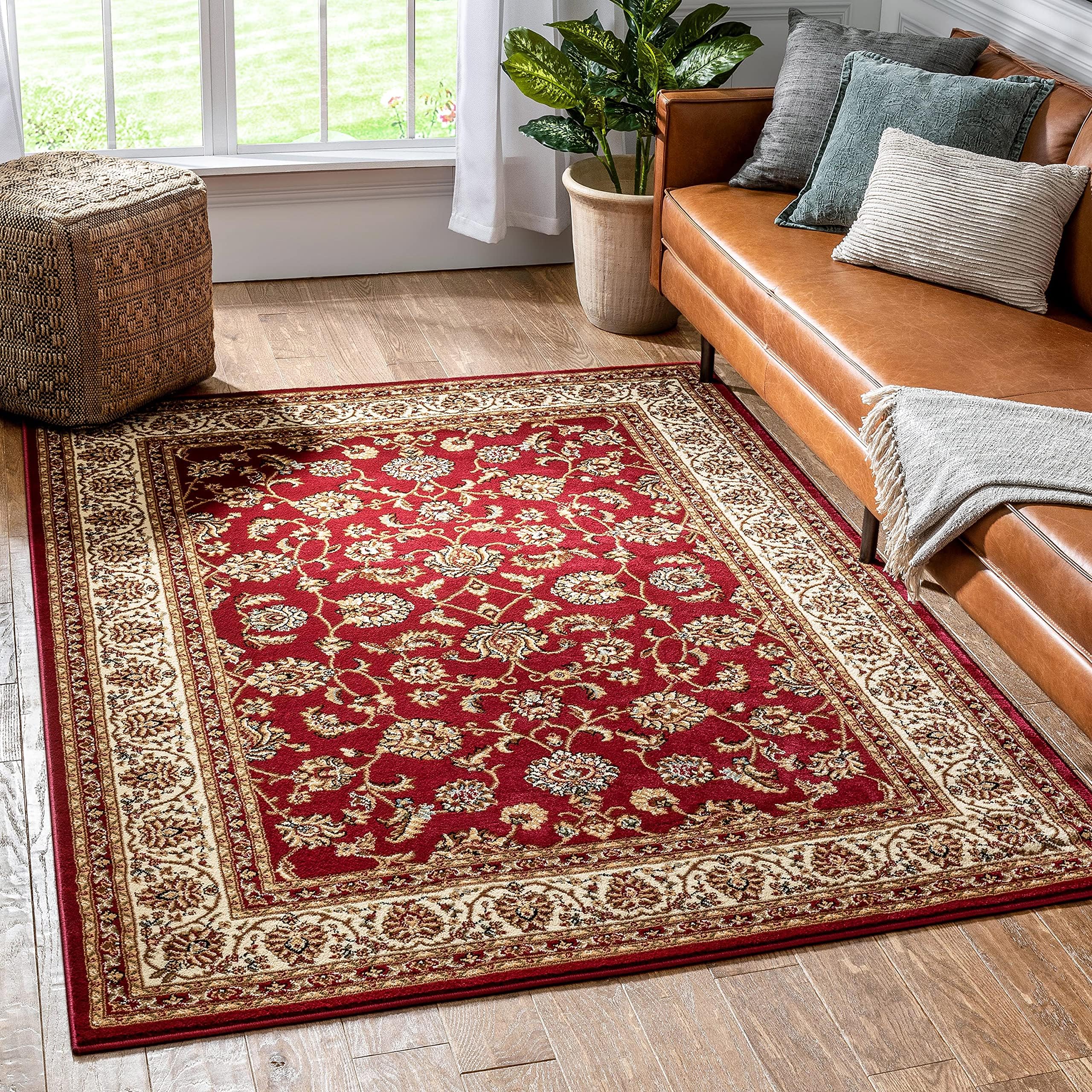 Barclay Sarouk Red Traditional Area Rug 7'10" X 9'10"