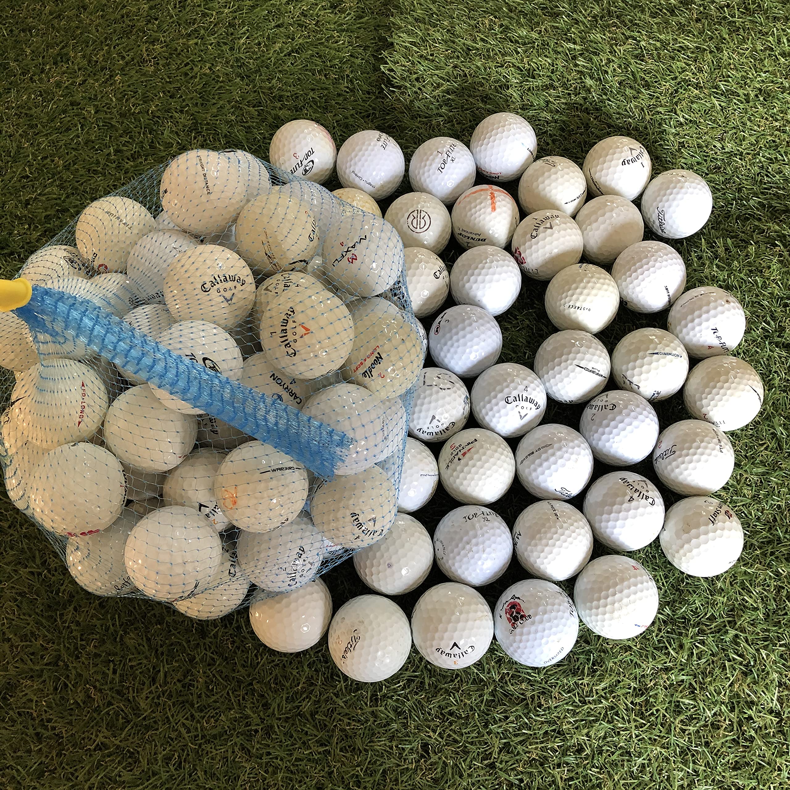 100 Lakeballs/Golfball Mix Crossgolf, Titleist, Callaway, Nike, Bridgestone UVM.