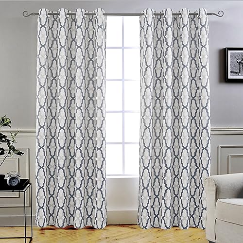 Gray Geometric Pattern Window Panels Amazon Com