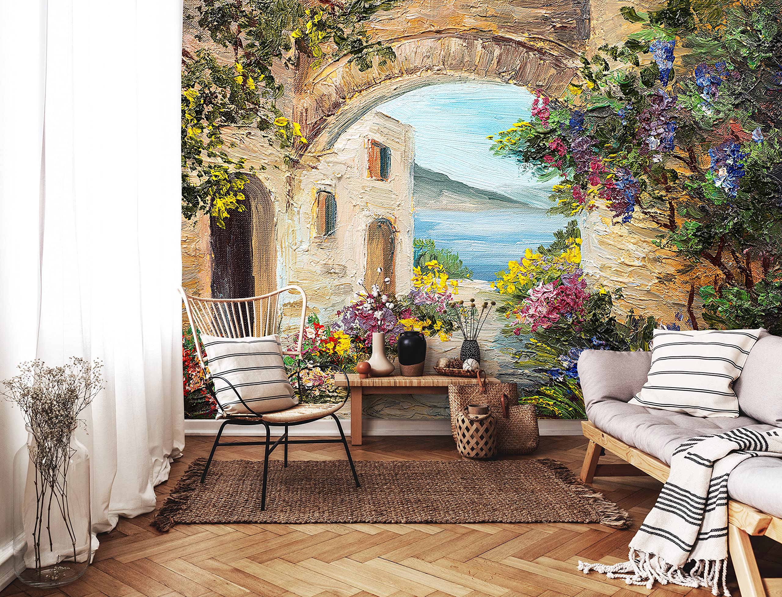 WallArena - Tapeta winylowa Street – 208 x 146 cm – 2 sztuki tapety do salonu i sypialni – tapety – pokrycie ścian – ściana z funkcjami i fototapeta – malowana ulica