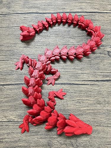 MunnyGrubbers - Juguete para ansiedad de dragón de cristal XL de 26, resistente, articulado y flexible, impreso en 3D, figura coleccionable, apto