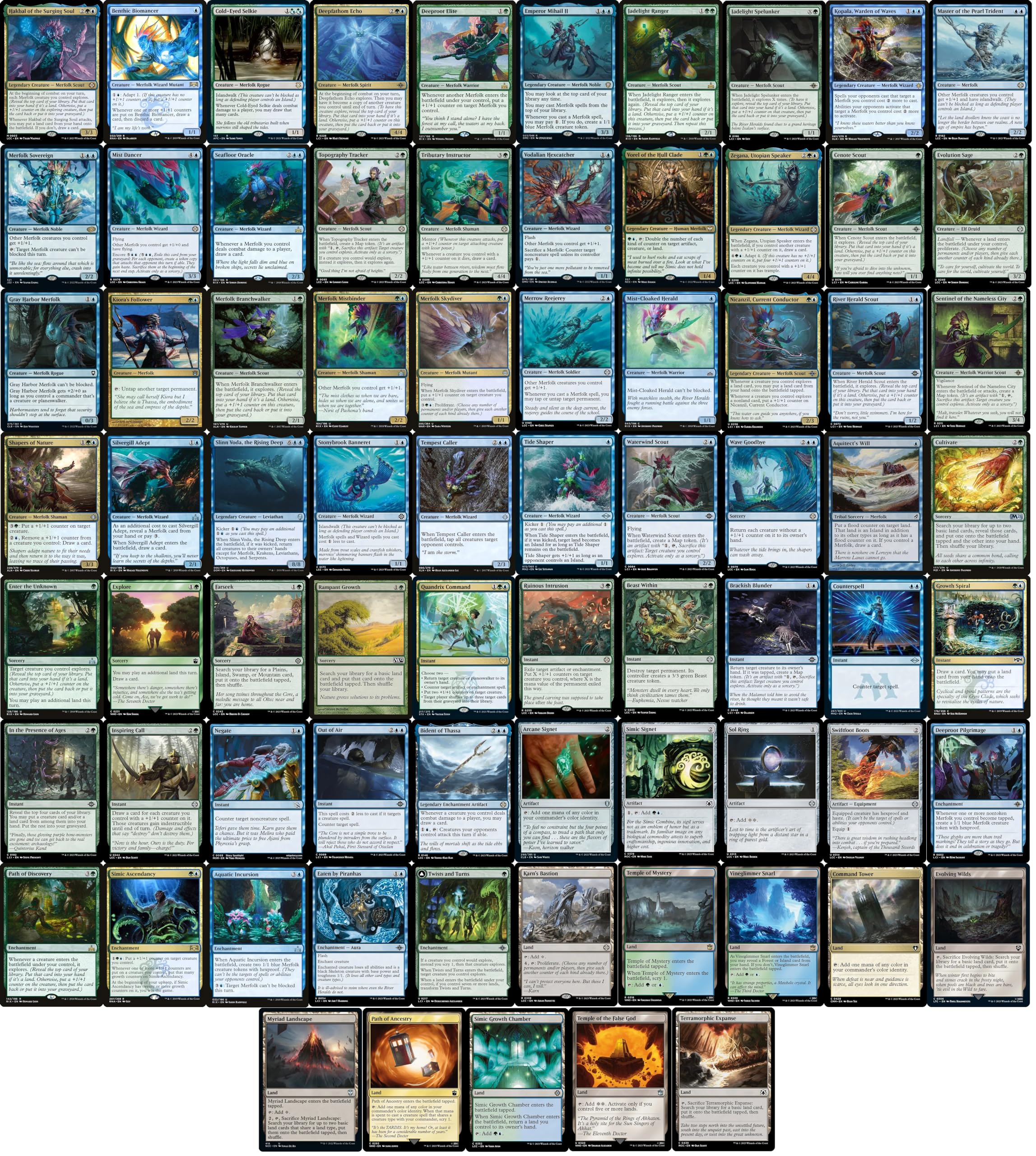 Amazon.com: Elite Commander Merfolk Deck - Simic Blue Green - Hakbal of The  Surging Soul - EDH cEDH - 100 Card - Custom Magic The Gathering Deck