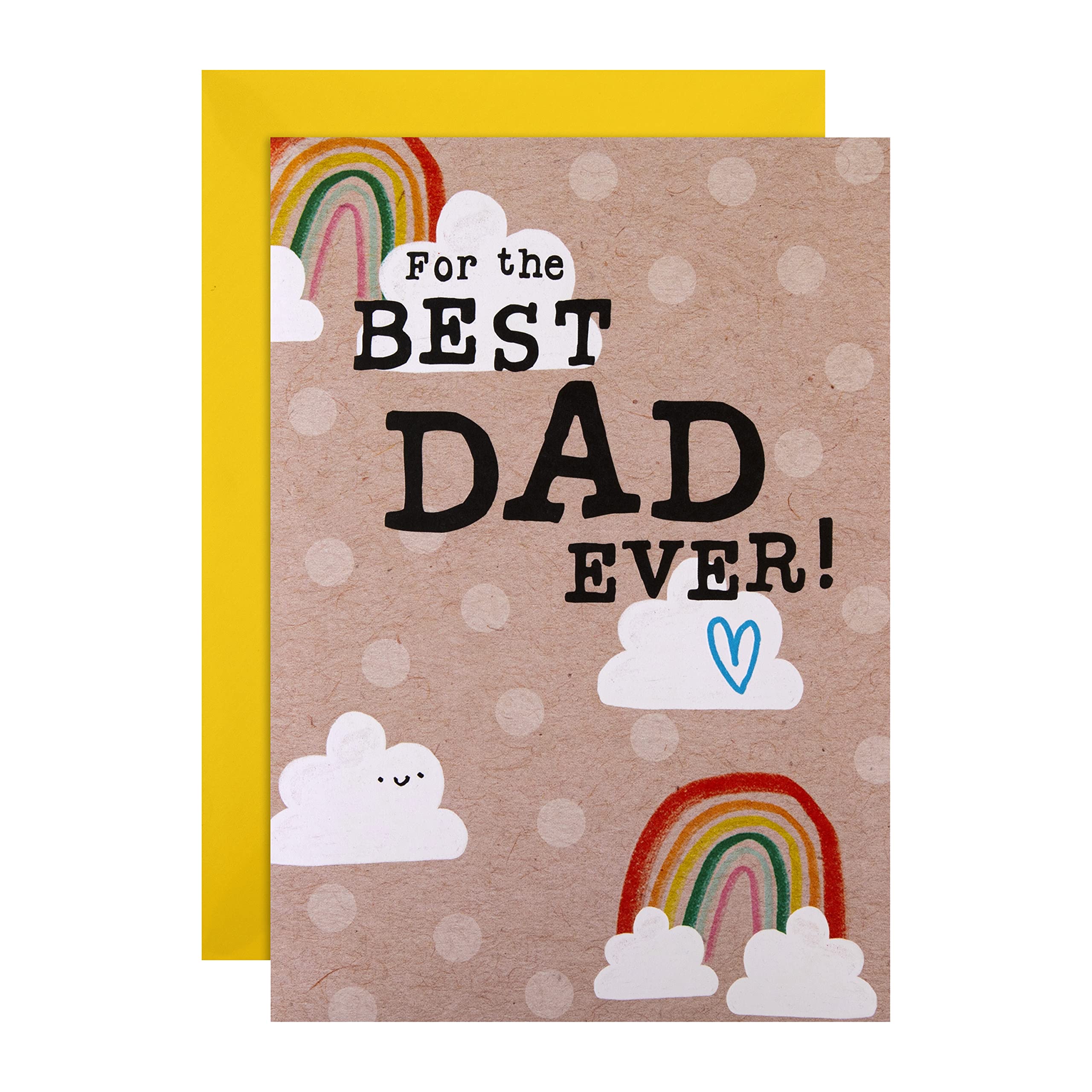 Hallmark Fathers Day Card for Dad, Fold-Out Activity & Colour-in Page, Banner, Fun, From Daughter, From Son, Rainbow