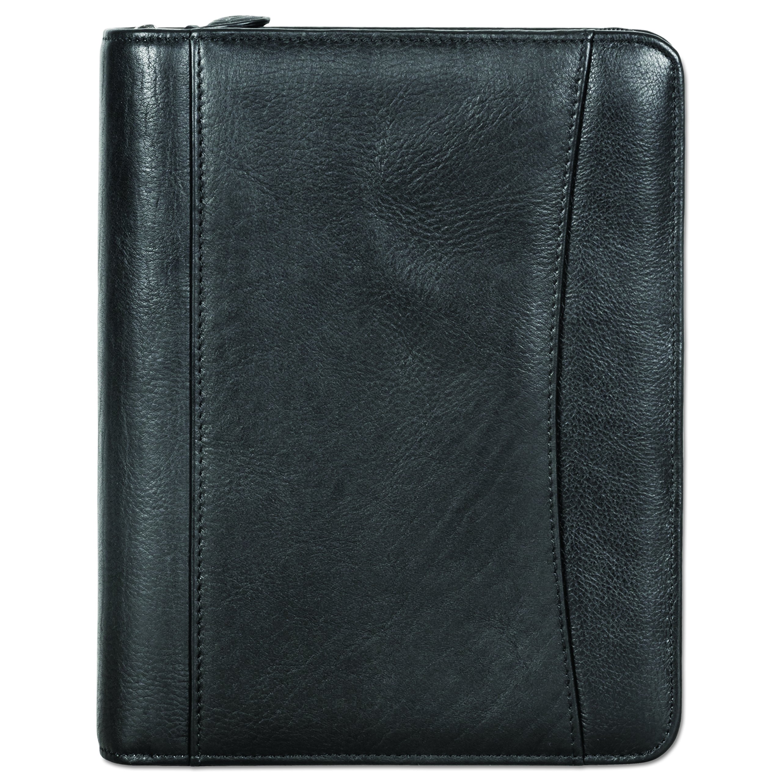 FranklinCovey 33963 Nappa Leather Ring Bound Organizer with Zipper, 5-1/2 inch x 8-1/2 inch, Black