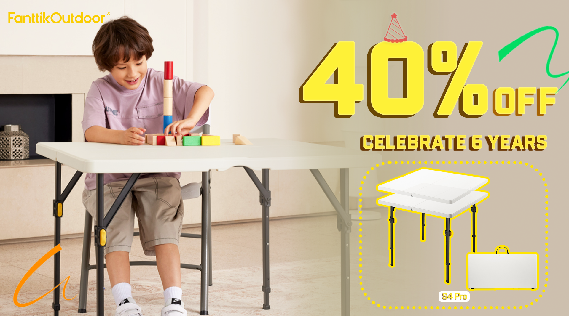 Amazon.com: FanttikOutdoor Folding Table Two Heights Adjustable