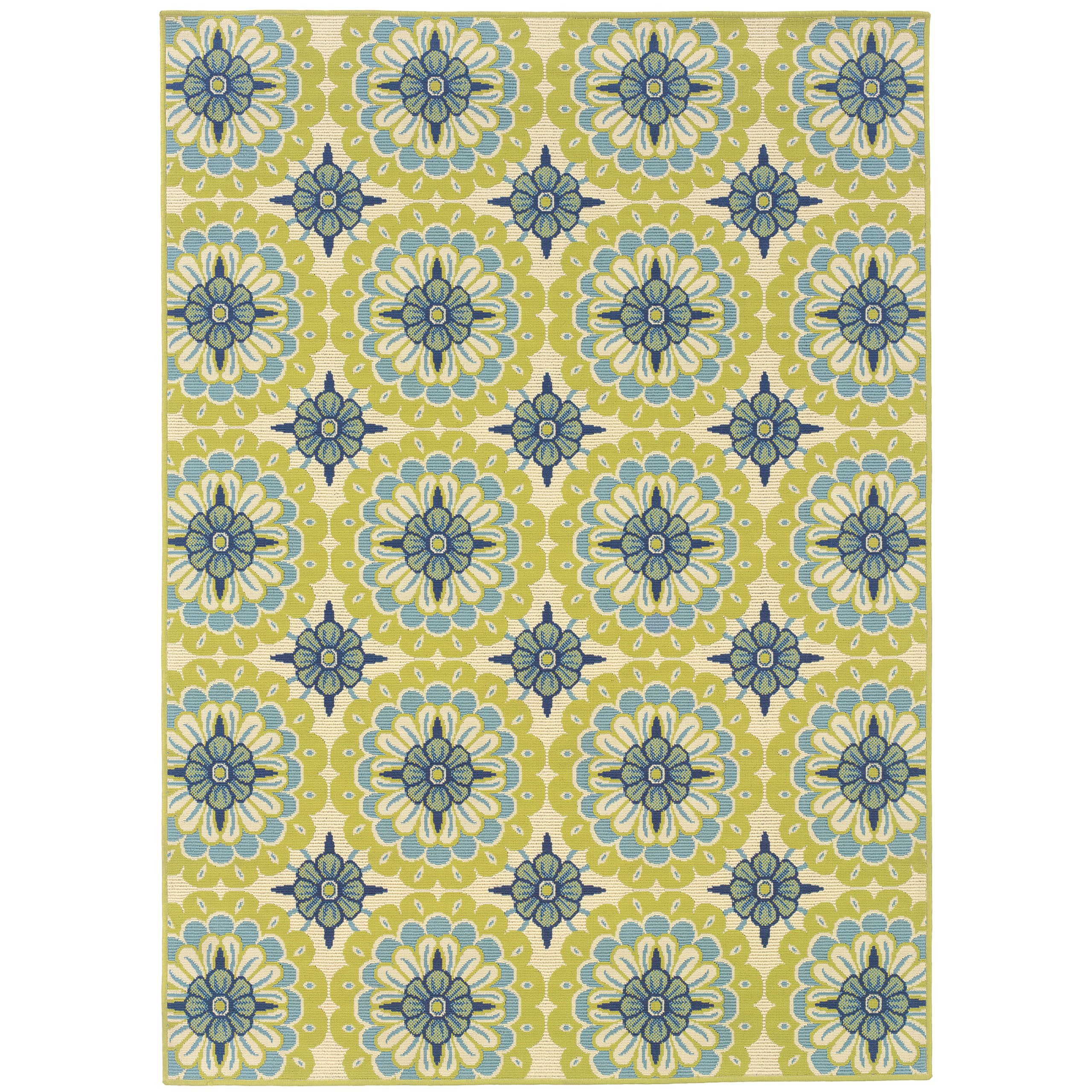 Oriental Weavers Caspian 6'7" x 9'6" Machine Woven Rug in Green