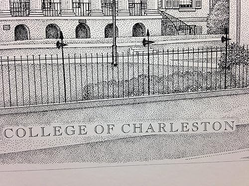 Miniatura 6 de College of Charleston 11"x14" print from a pen and ink original