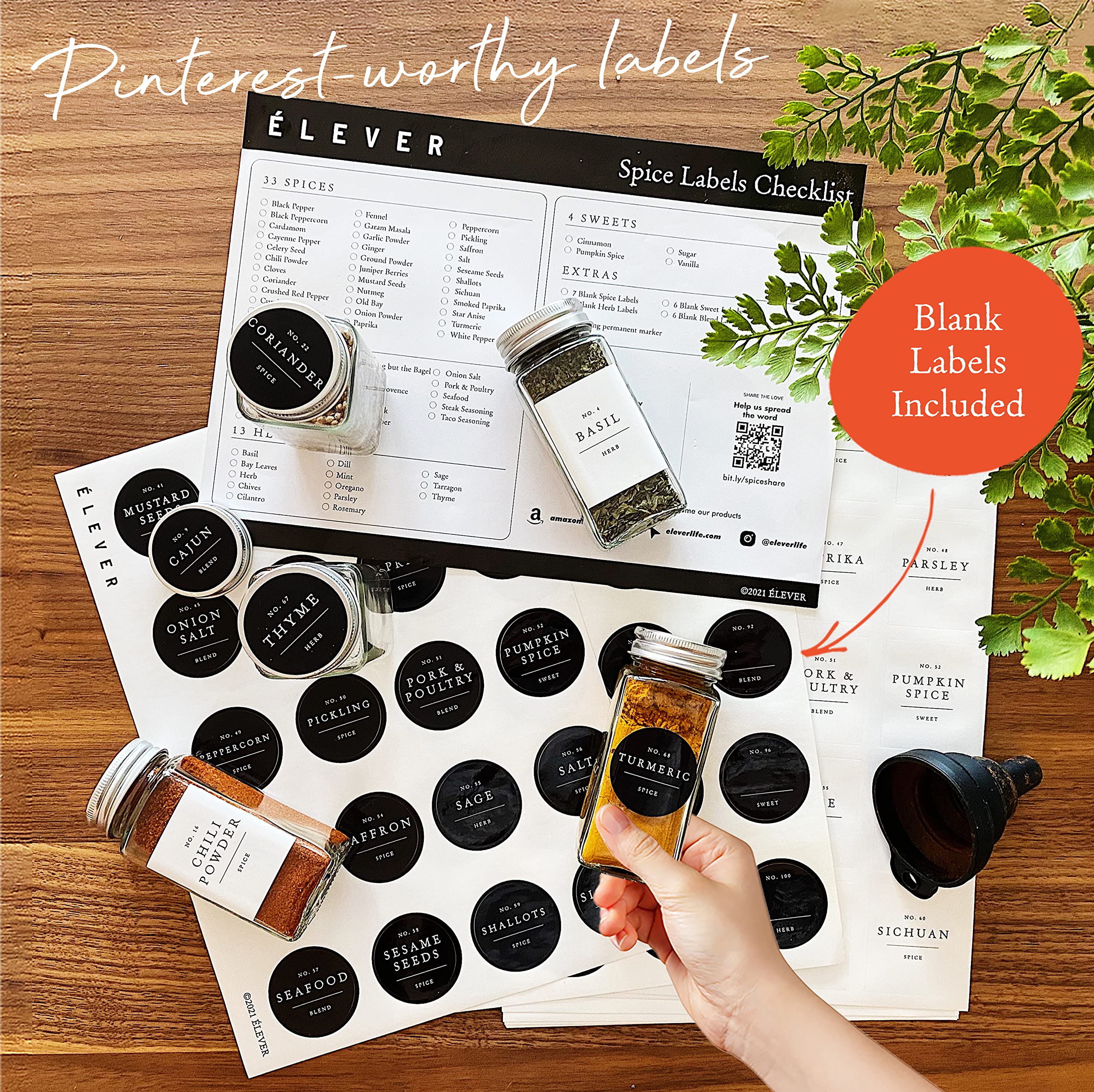 Spice Jars with Label, Glass Spice Jars Glass Empty 4 oz Glass Jars