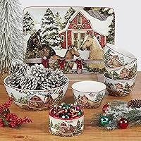 Vista 6 de Certified International Homestead - Bandeja rectangular navideña de 14 x 10 pulgadas, multicolor, grande