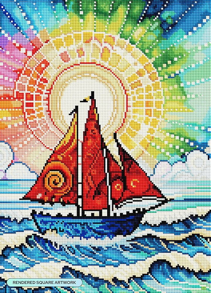 Amazon.com: DIAMOND ART CLUB Sailing Away, Diamond Painting