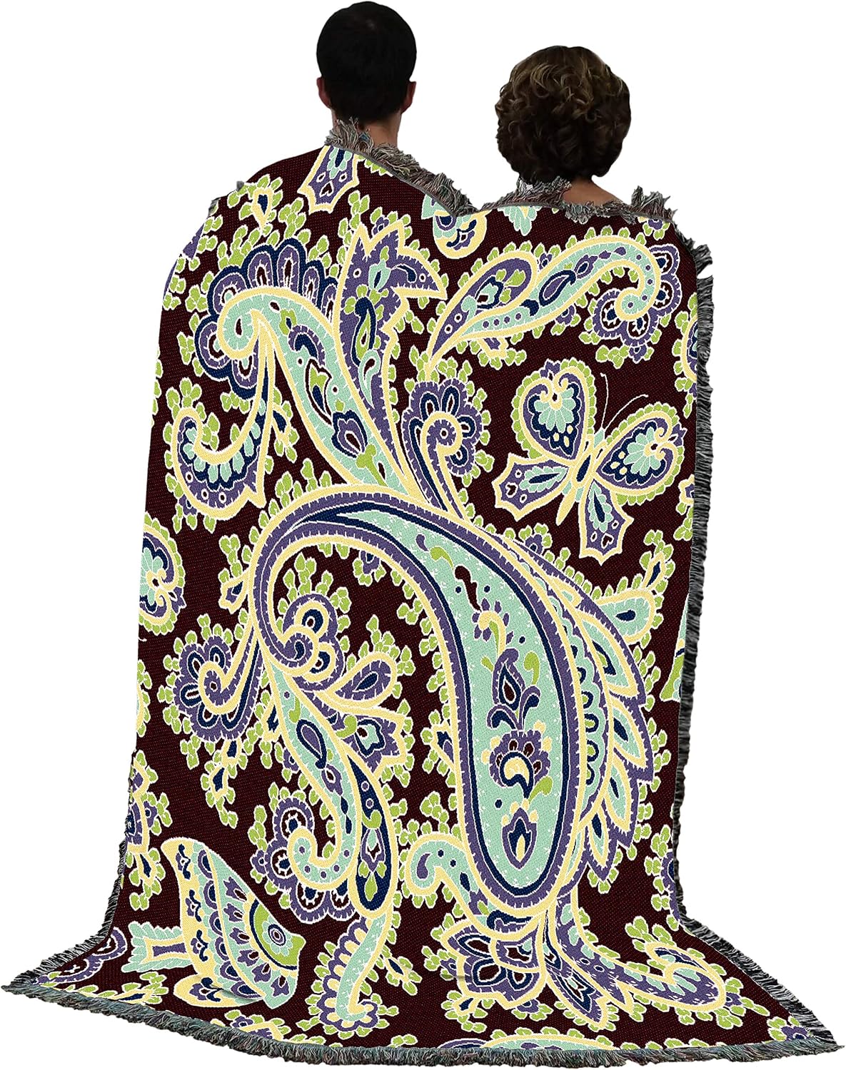 Pure Country Weavers Paisley Pink Blanket Tapestry Throw 72x54