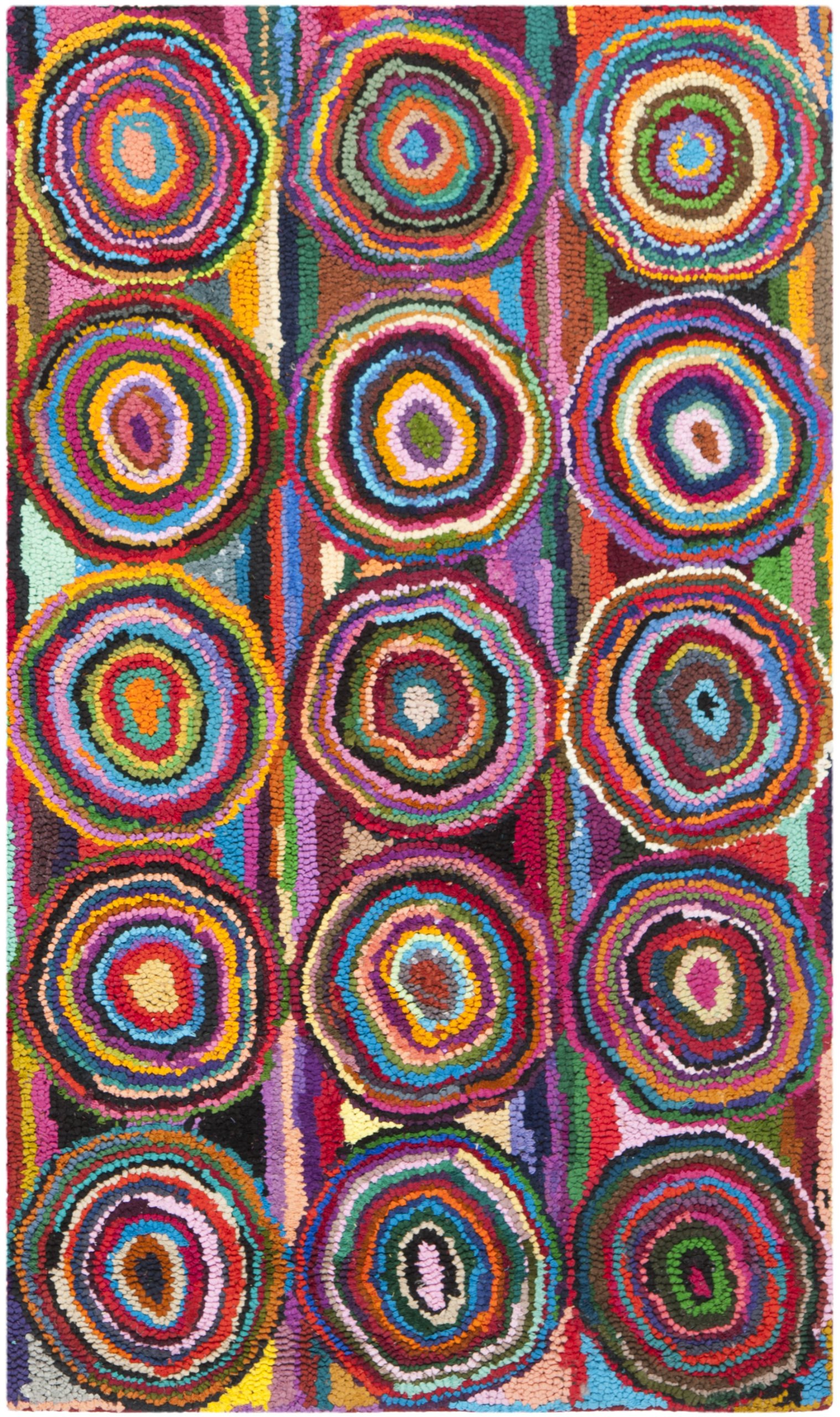 SAFAVIEH Nantucket Collection 4' x 6' Pink/Multi NAN143A Handmade Modern Abstract Boho Cotton Area Rug