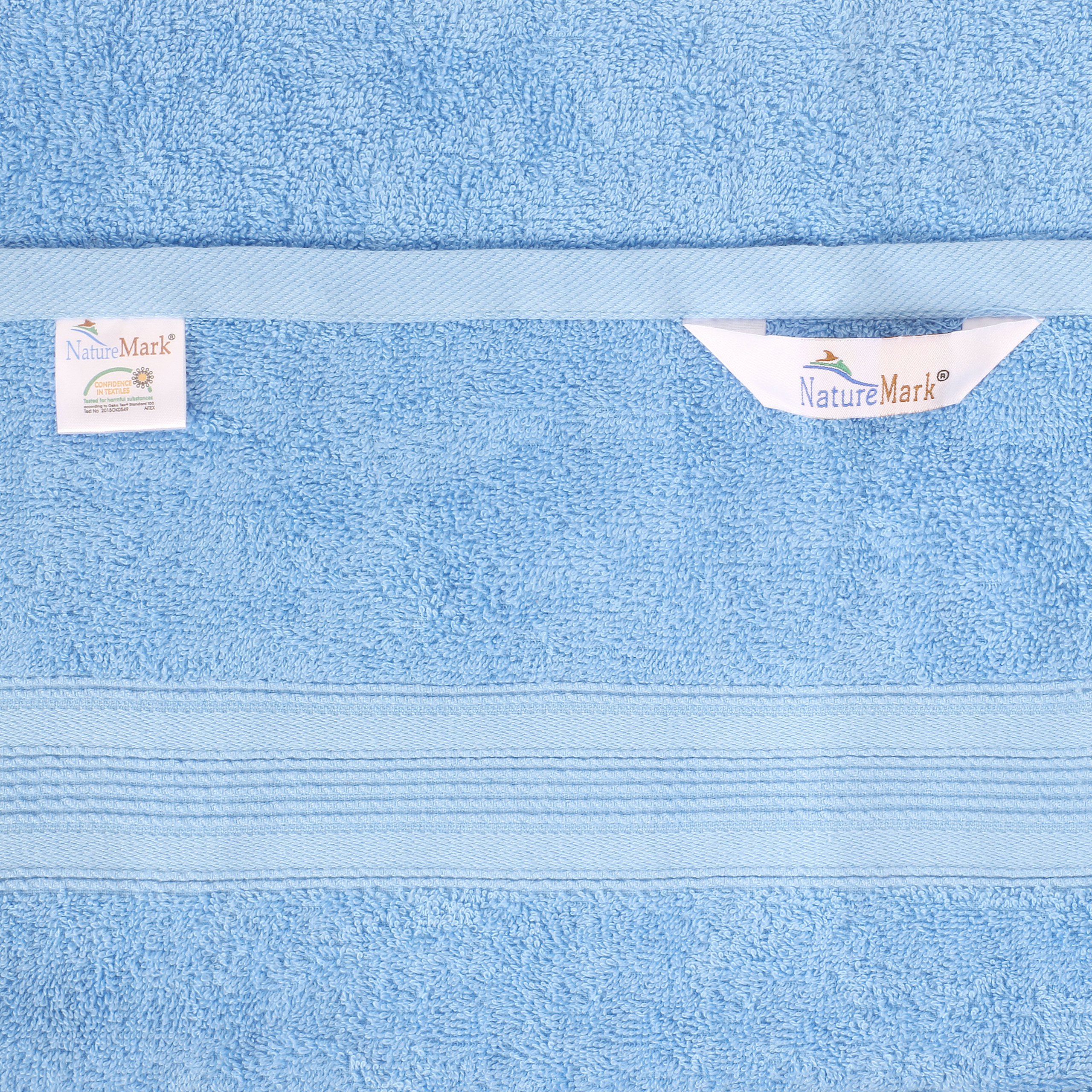 NatureMark, set di asciugamani in spugna, 10 pezzi di diverse misure, 4 asciugamani, 2 asciugamani da doccia, 2 asciugamani per ospiti, 2 guanti, azzurro, 10 tlg. Frottier Set