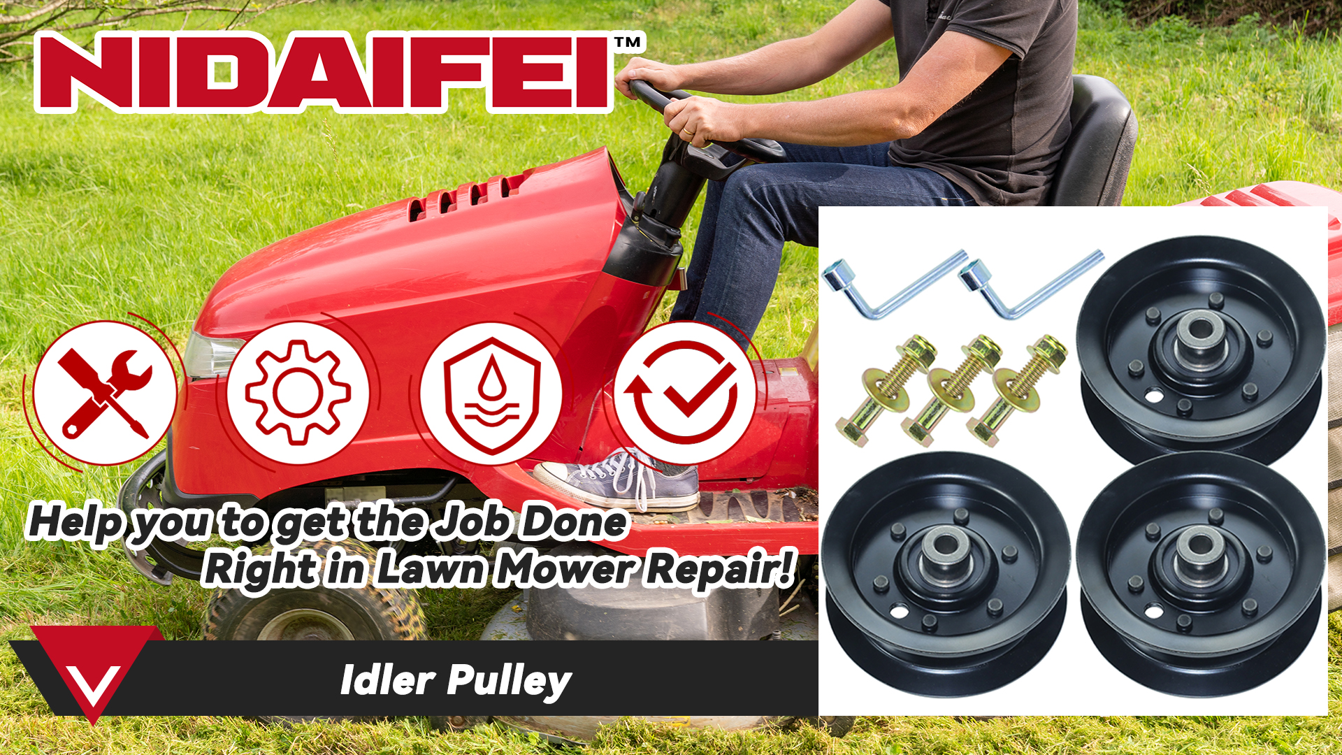 Amazon.com: NIDAIFEI 3 Pack 132-9420 Idler Pulley Replaces 106