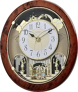 Rhythm Clocks "Woodgrain Stars" Magic Motion Clock
