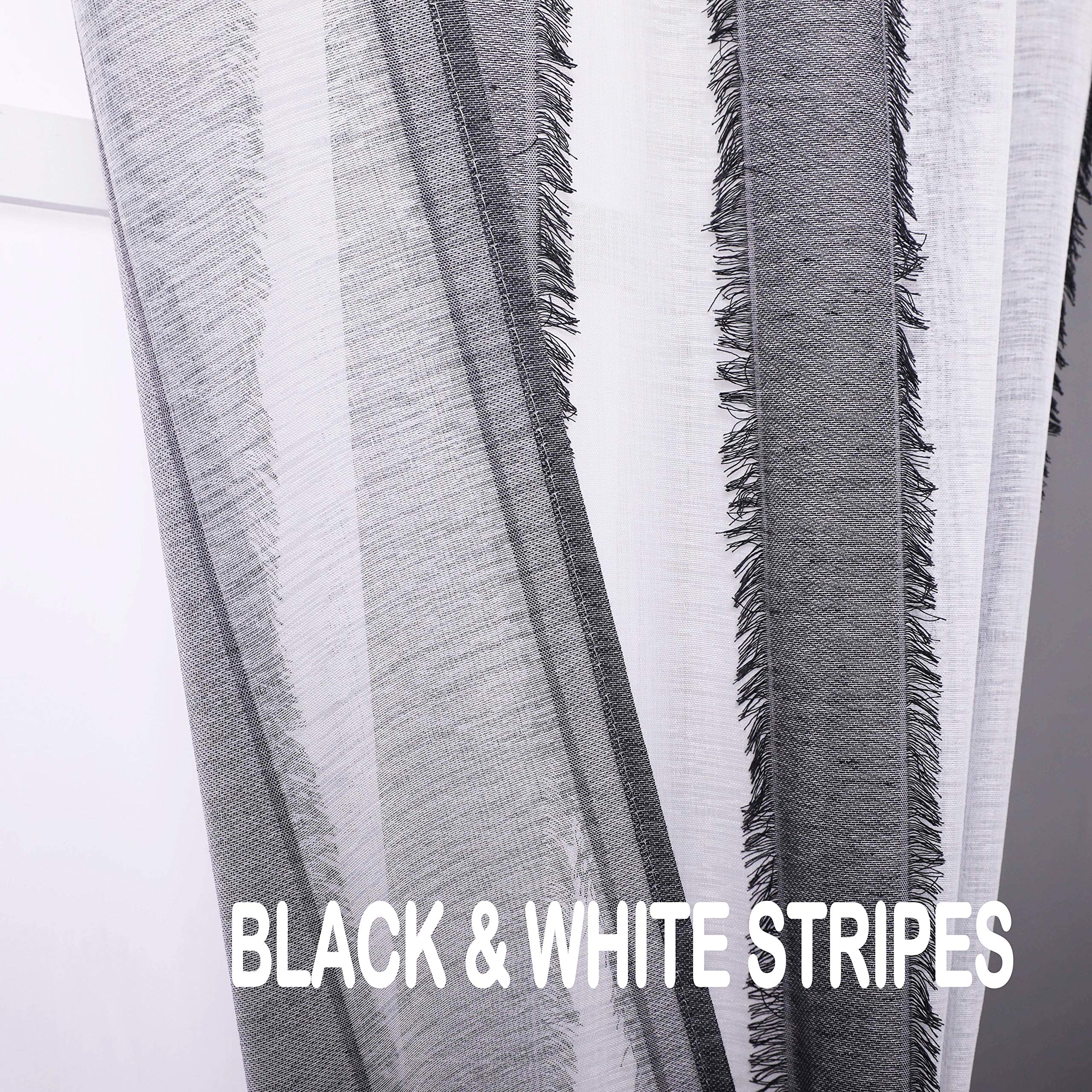 Black White Sheer Curtains Curtains & Drapes