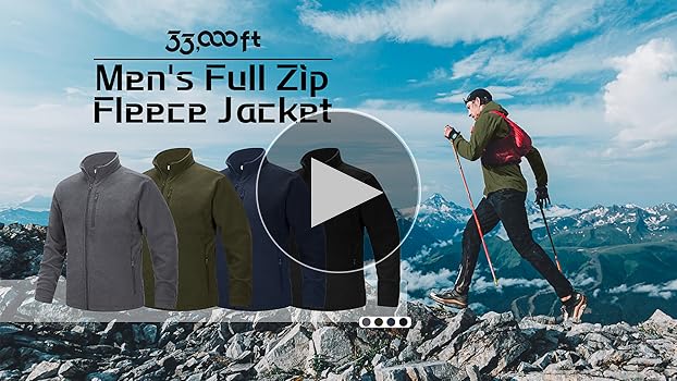 Amazon.com: 33,000ft Men's Full Zip Fleece Jacket