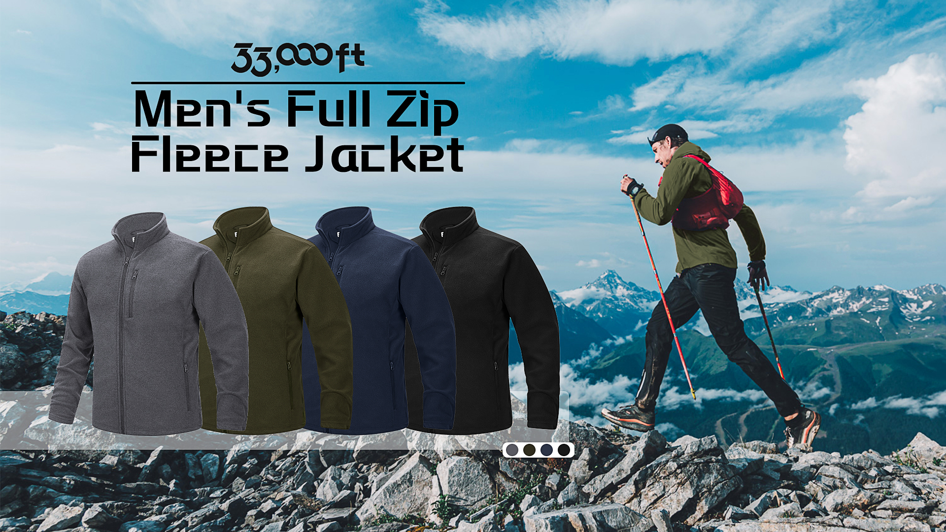Amazon.com: 33,000ft Men's Full Zip Fleece Jacket