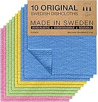 Vista 12 de SUPERSCANDI Paquete de 6 paños de cocina suecos para cocina, 100% biodegradables y compostables, reutilizables, lavables, seguros para alimentos