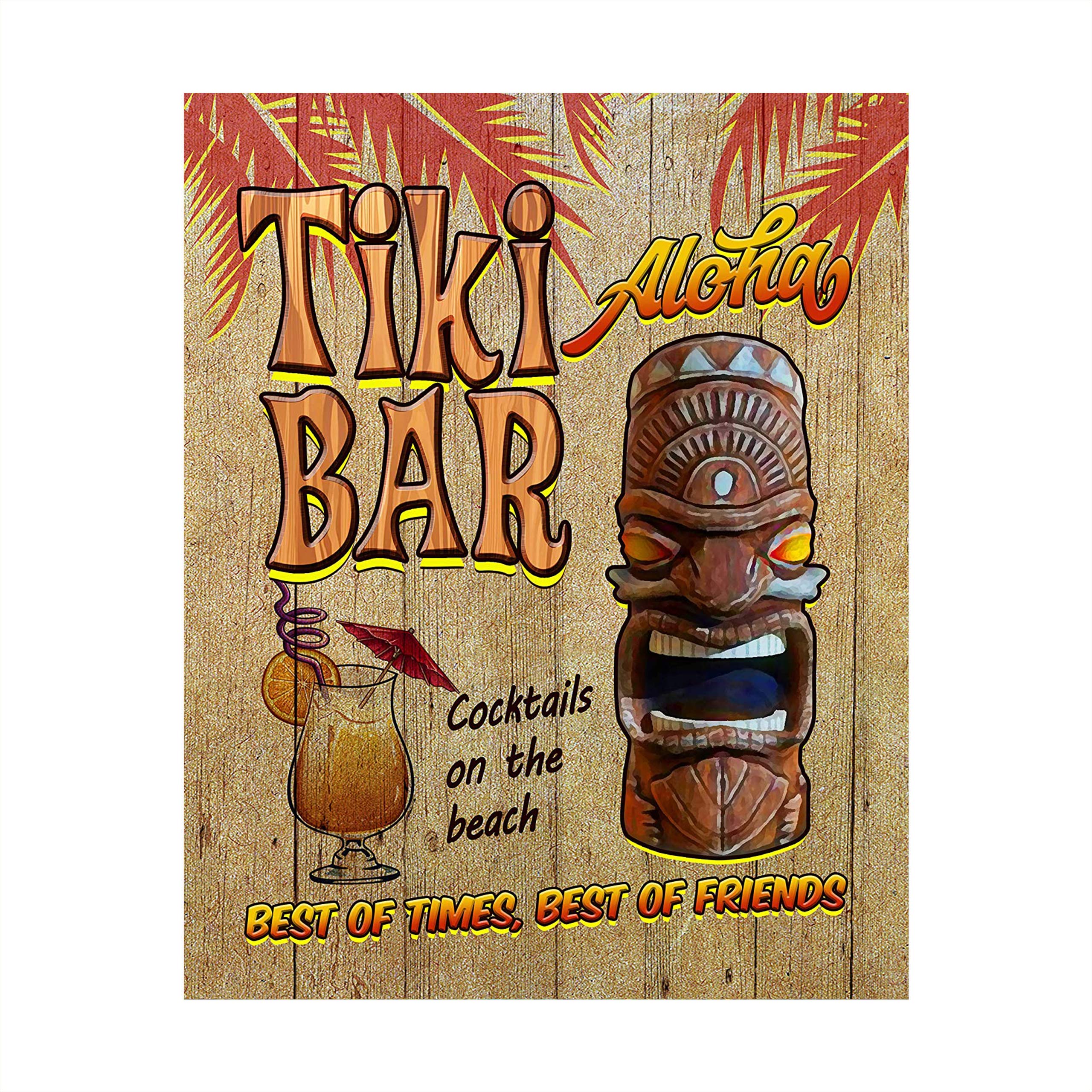 Buy Tiki BarCocktails Beach Wall Art, This Tropical Funny Rustic