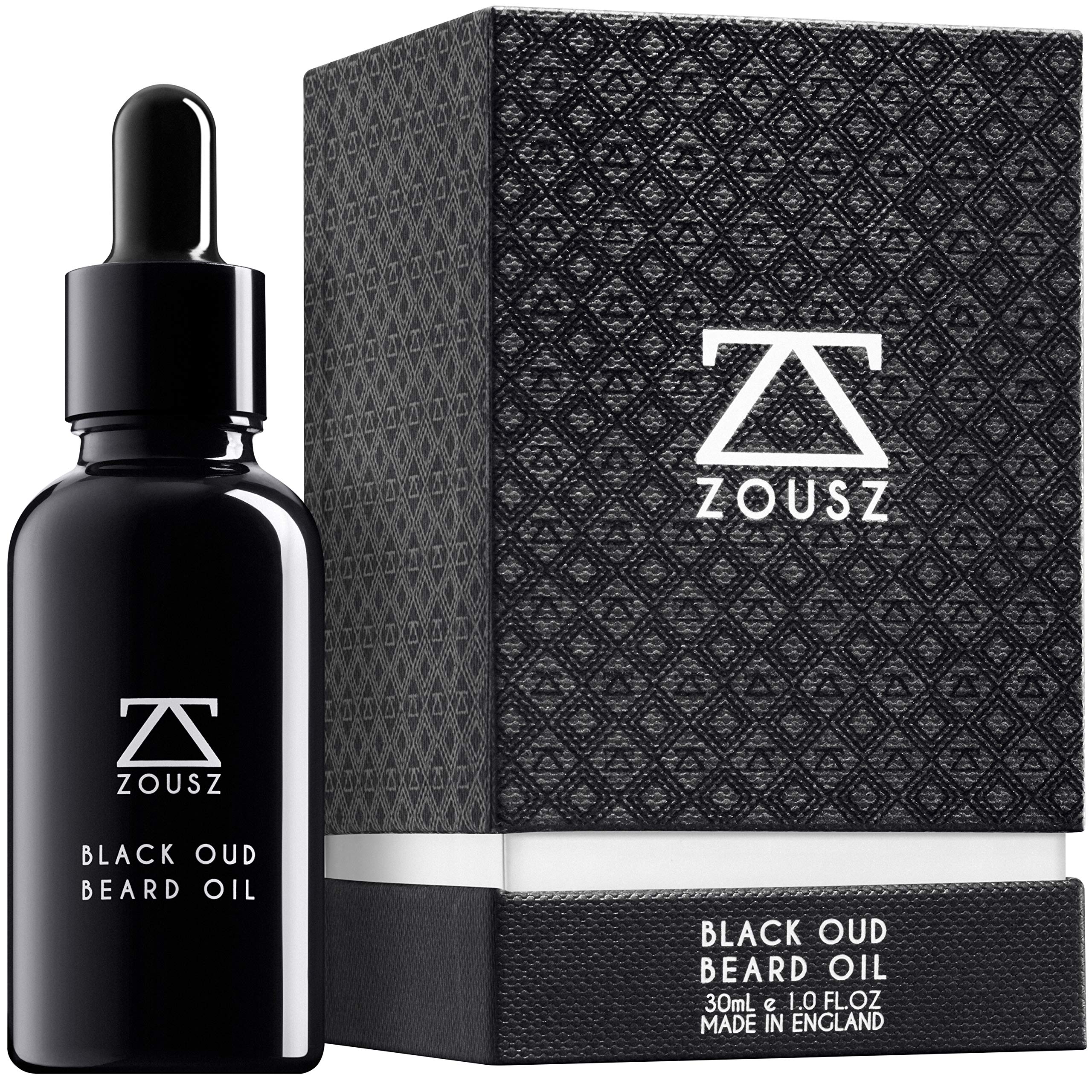 ZOUSZ Beard Oil Black Oud Wood Scented Grooming Formula with Natural