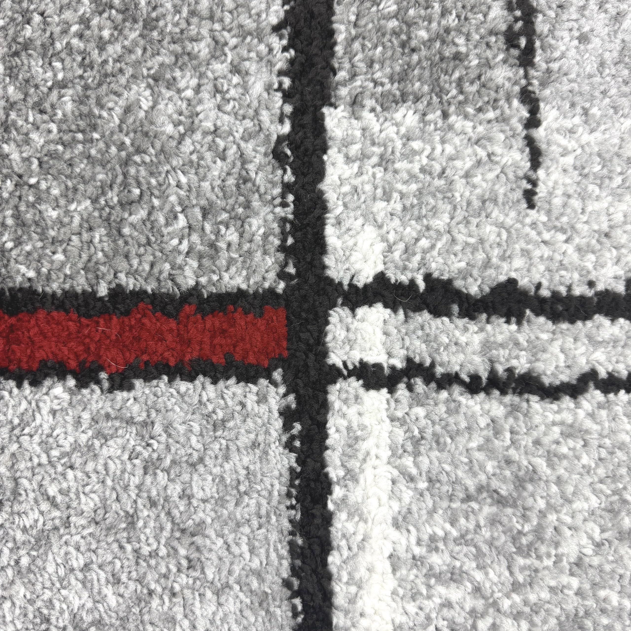 Teppich-Traum Tapis de Chambre d'amis Salon Facile d'entretien Motif à Rayures dans des Tons Rouges et Gris discrets 160 x 220 cm