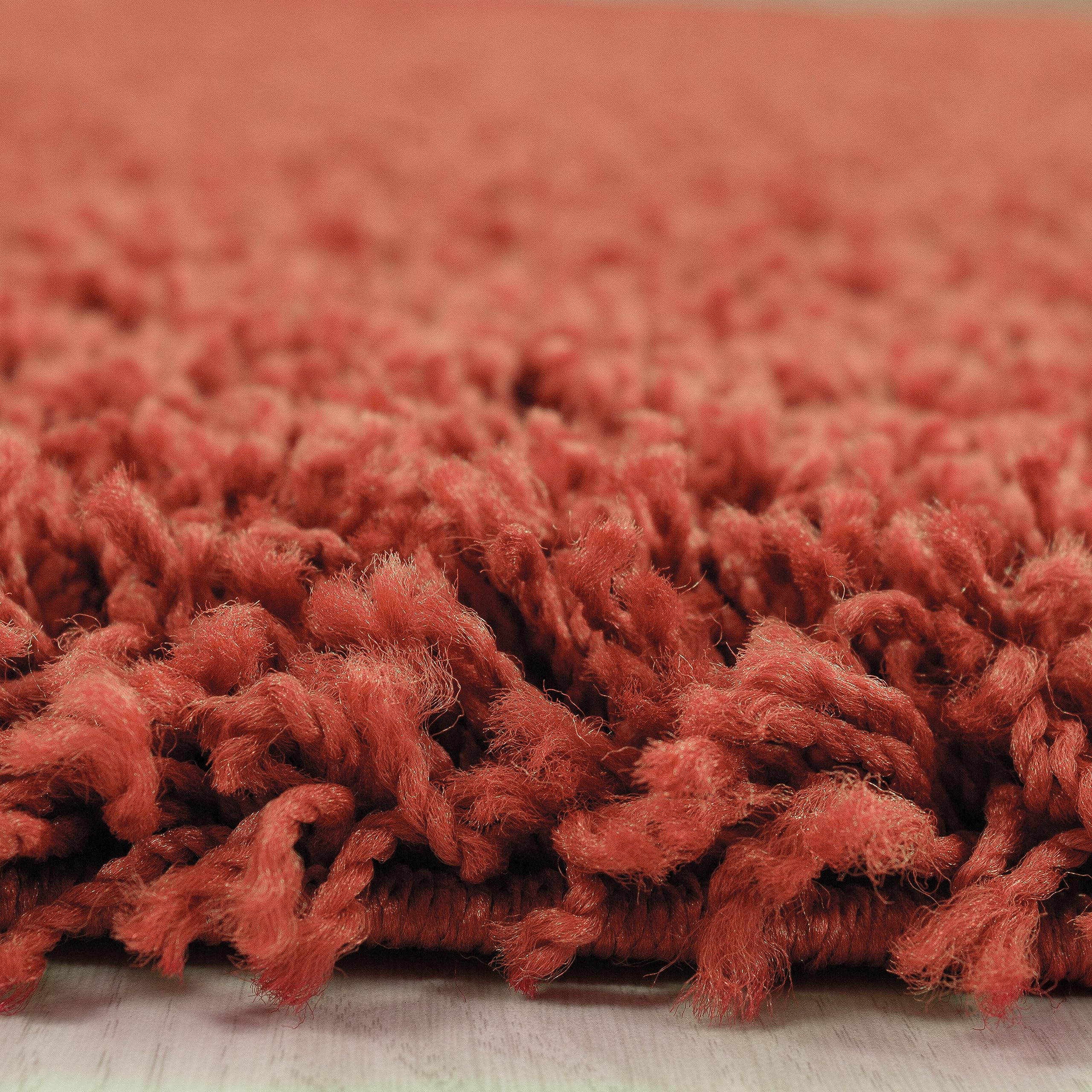 Tapijt Lange stapel ruig Gewoon ontwerp Woonkamer 50 mm poolhoogte Pluizig zacht glansgaren Rechthoekig Rond Lopers, kleur:Roos, Groote:120 cm Rund