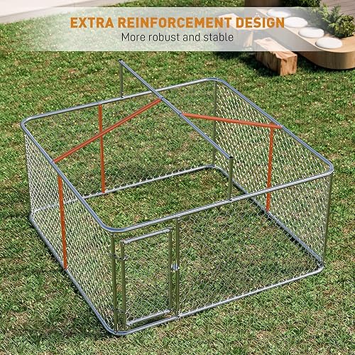 Miniatura 3 de OUYESSIR Perrera grande para perros al aire libre, 9.8 x 9.8 pies con protección UV, cubierta impermeable y techo, bolígrafos resistentes con