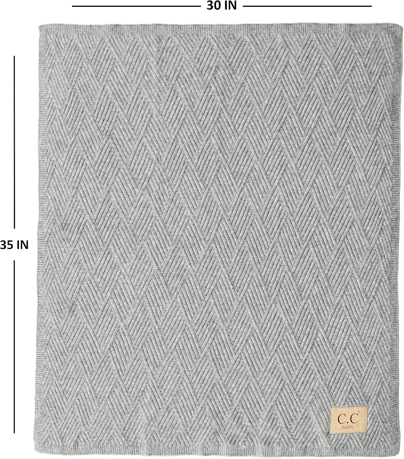 Funky Junque Large Soft Warm Lightweight Baby Throw Blanket with Matching Beanie Bundle for Toddler Bed, Strollers, Naps, Daycare Preschool - Diagonal Basketweave Pattern - Single POM - Beige : Baby