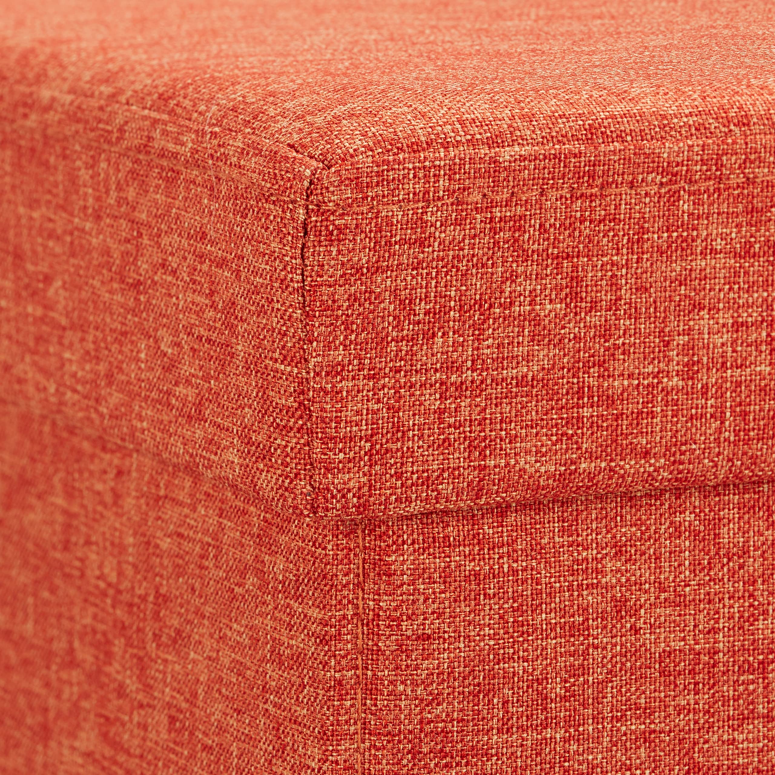 Relaxdays Pouf Imbottito con Contenitore, a Strisce, Colorato, Pieghevole, Marrone-Arancione, HxLxP: 38 x 38 x 38 cm