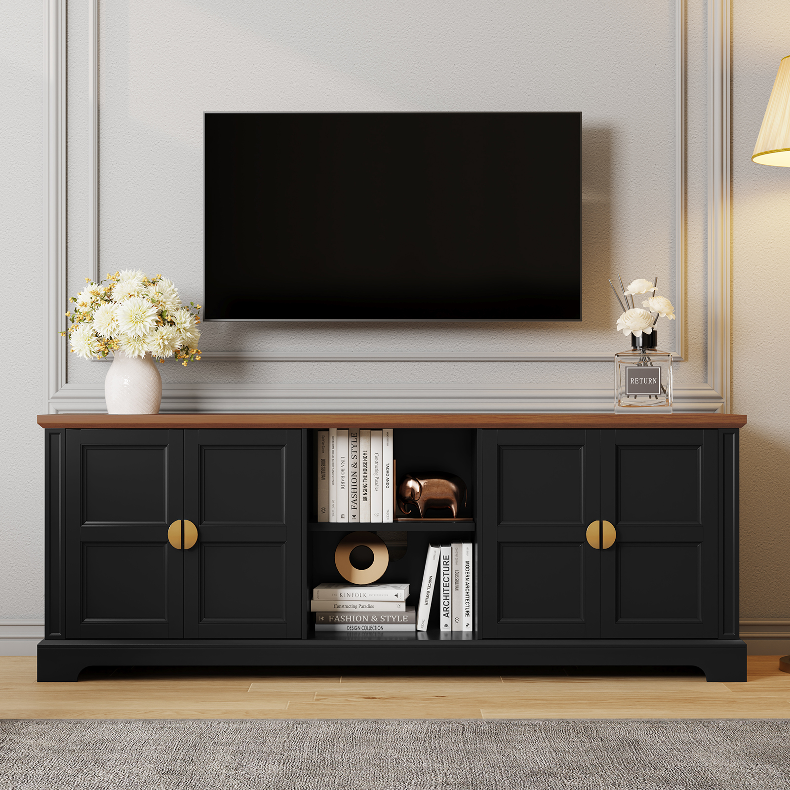 Amazon.com: HLR 67” Modern TV Stand for TVs up to 75+ inch, Shaker