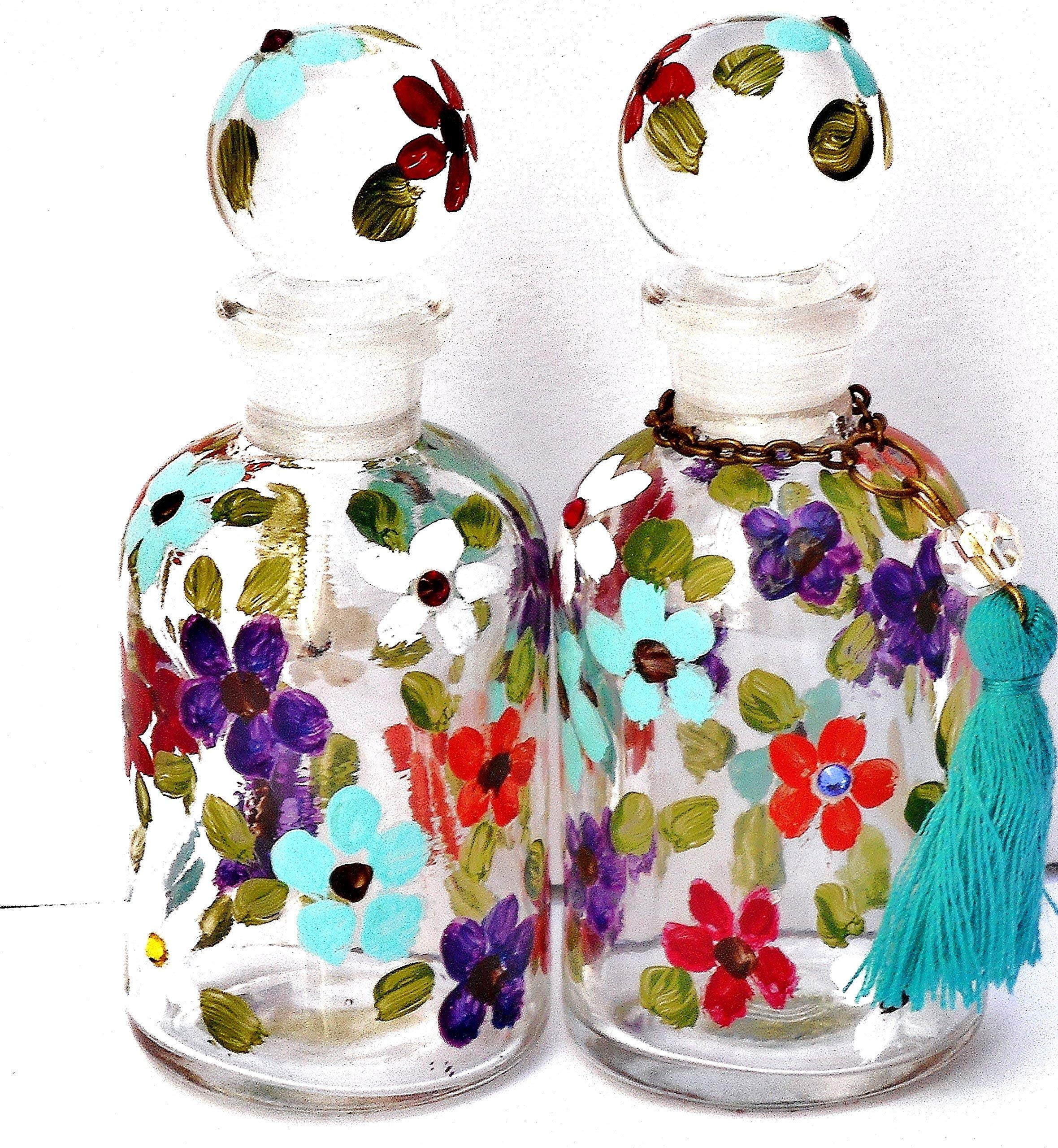 Single Miniature Mini Glass Perfume Bottle Apothecary Jar With