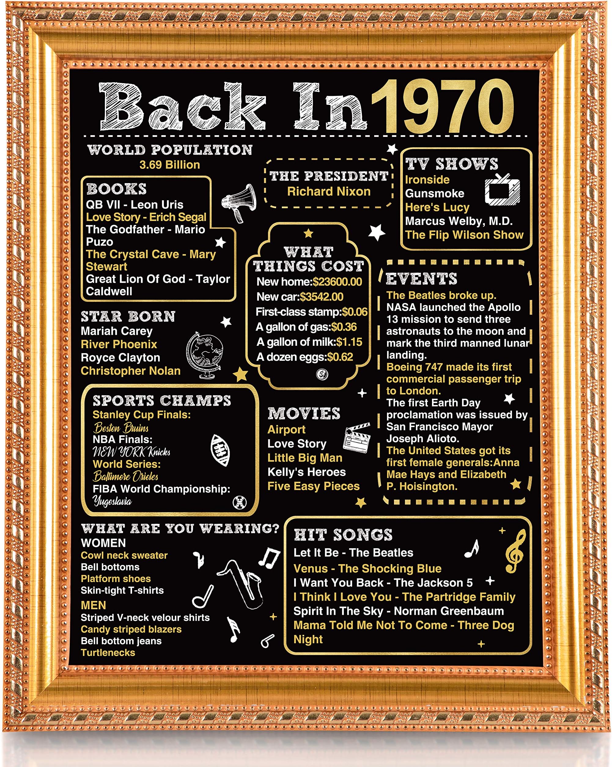 50 Years Ago Poster Decor For Him 50th Birthday Party Decorations 50th Birthday Decoration For Men 1969 Birthday Poster Photo Banners Signs Party Decor